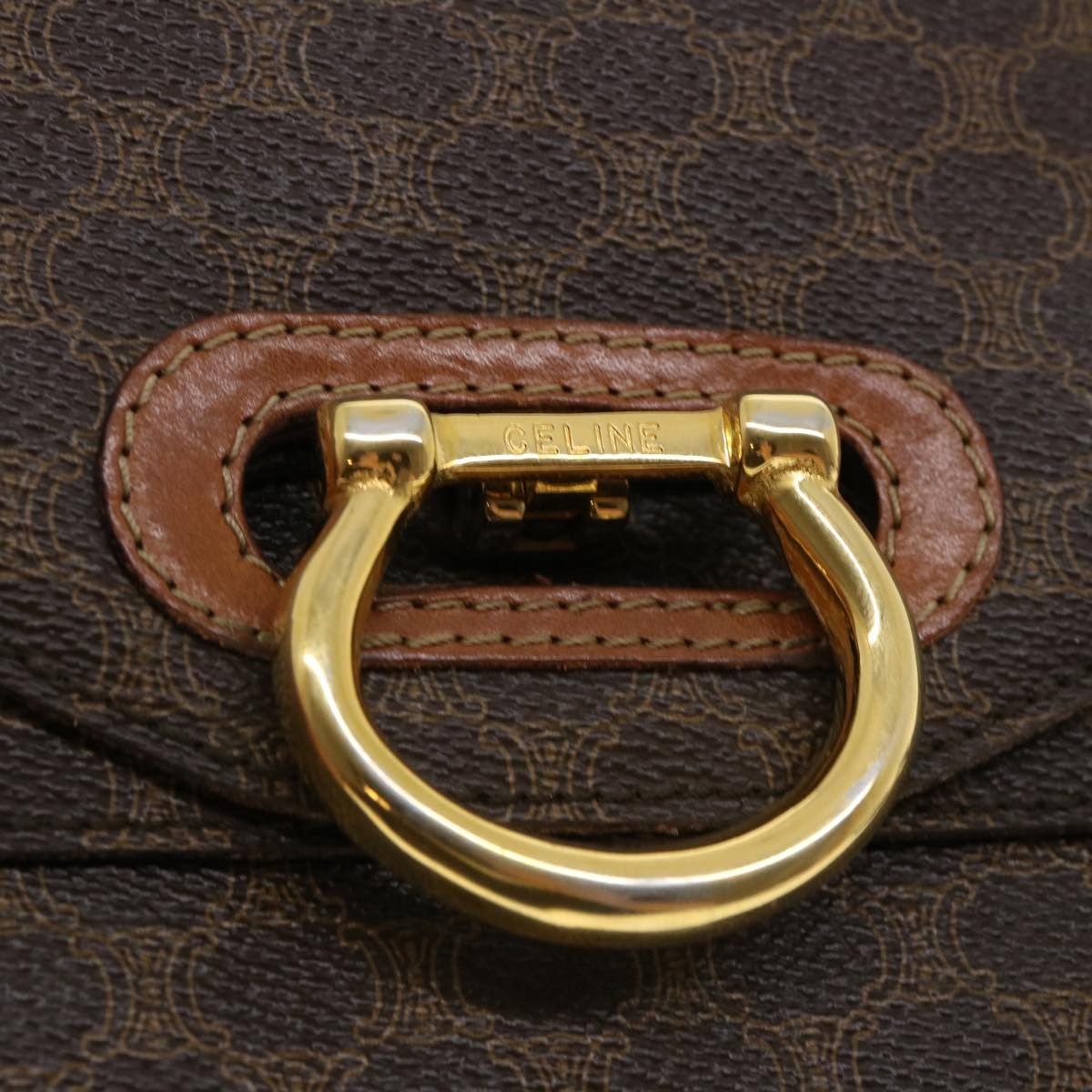 Celine CELINE Macadam Canvas Hand Bag Pvc Leather Brown Size ONE SIZE - 9 Thumbnail