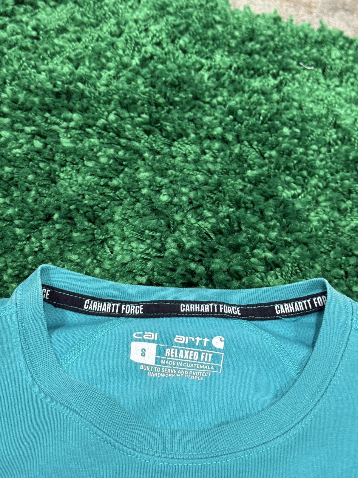 Carhartt Carhartt Force Teal Green / Blue Pocket Logo Patch Tee Small Size US S / EU 44-46 / 1 - 3 Thumbnail