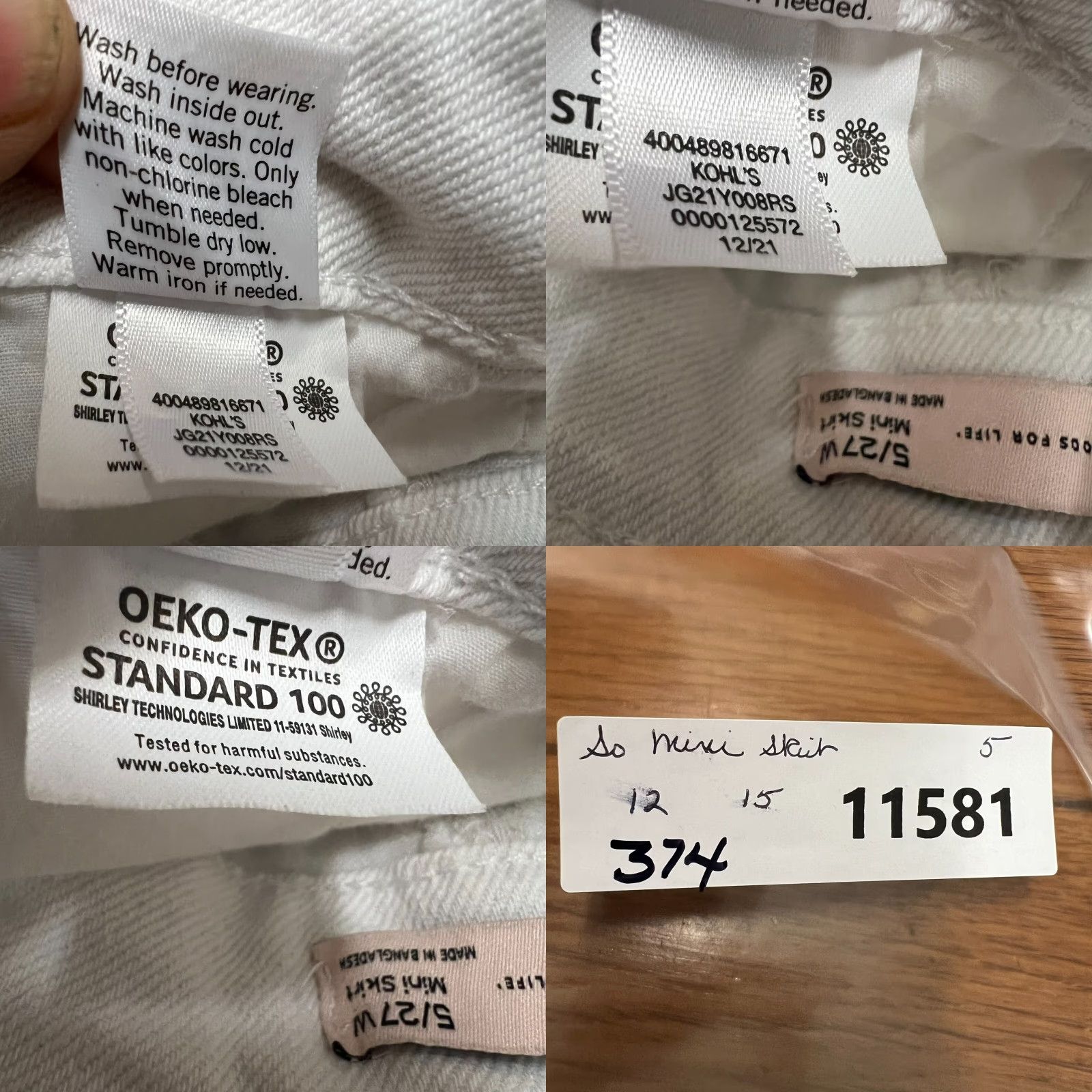 Denime VINTAGE SO White Denim Mini Skirt Womens Size 5 27W Short Casual Party Cotton Blend Stretch Size 27" / US 4 / IT 40 - 8 Thumbnail
