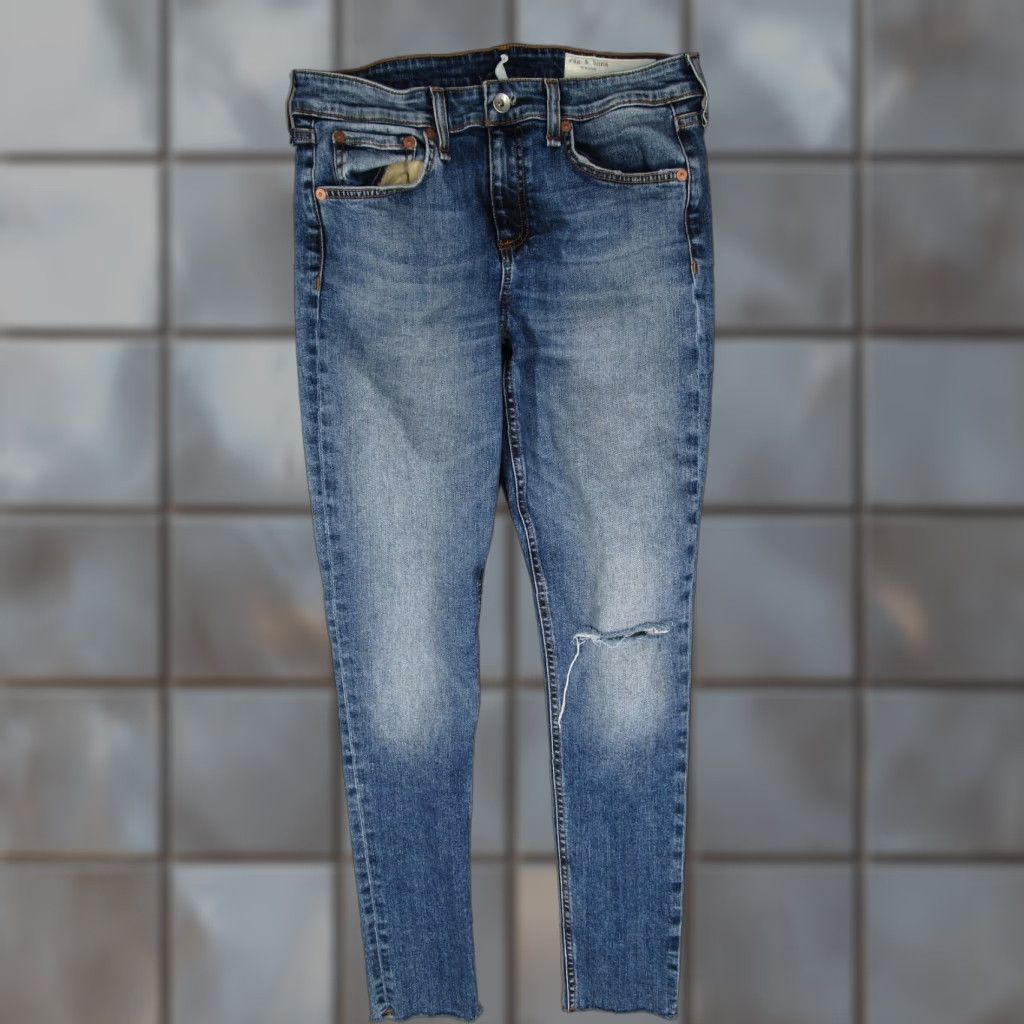 Rag & Bone Rag Bone Jeans Women 28 Blue Cate Mid Rise Skinny Distressed Denim 28x29 Womens Size 28" / US 6 / IT 42 - 1 Thumbnail