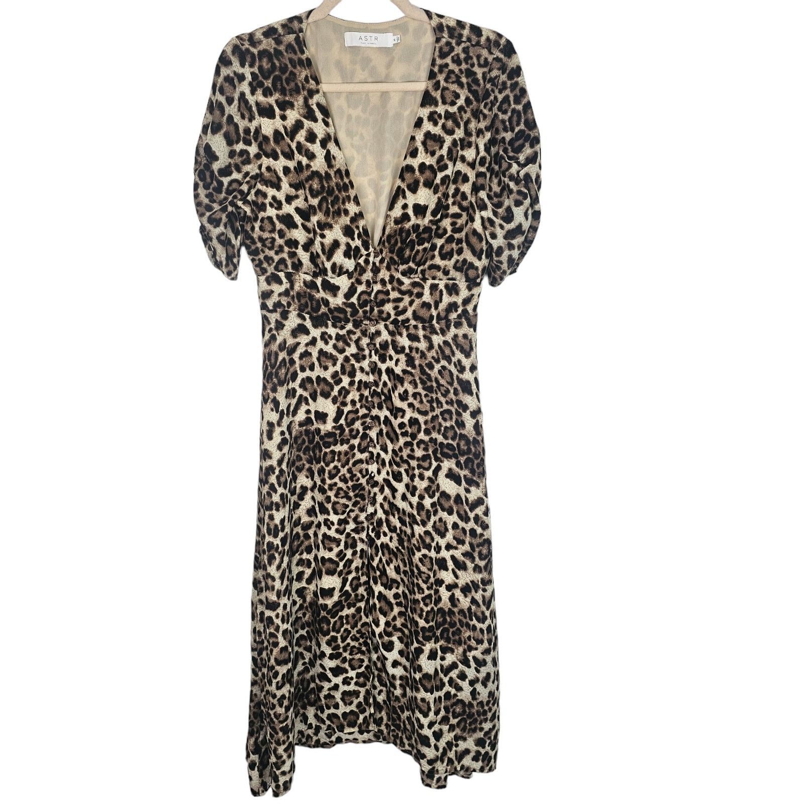 ASTR The Label ASTR The Label Womens Leopard Print Midi Dress Sz M Mob Wife Size M / US 6-8 / IT 42-44 - 2 Thumbnail
