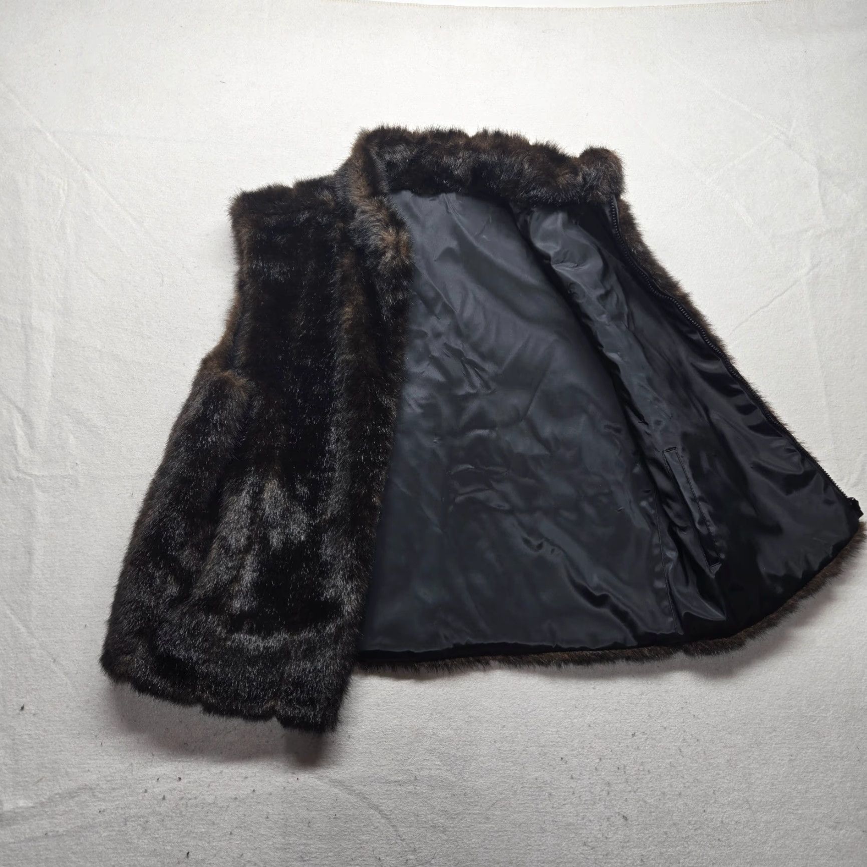 Vintage VINTAGE Giacca Gallery Brown Faux Fur Reversible Zip-Up Vest Women's XL Extra Large Size XL / US 12-14 / IT 48-50 - 2 Thumbnail