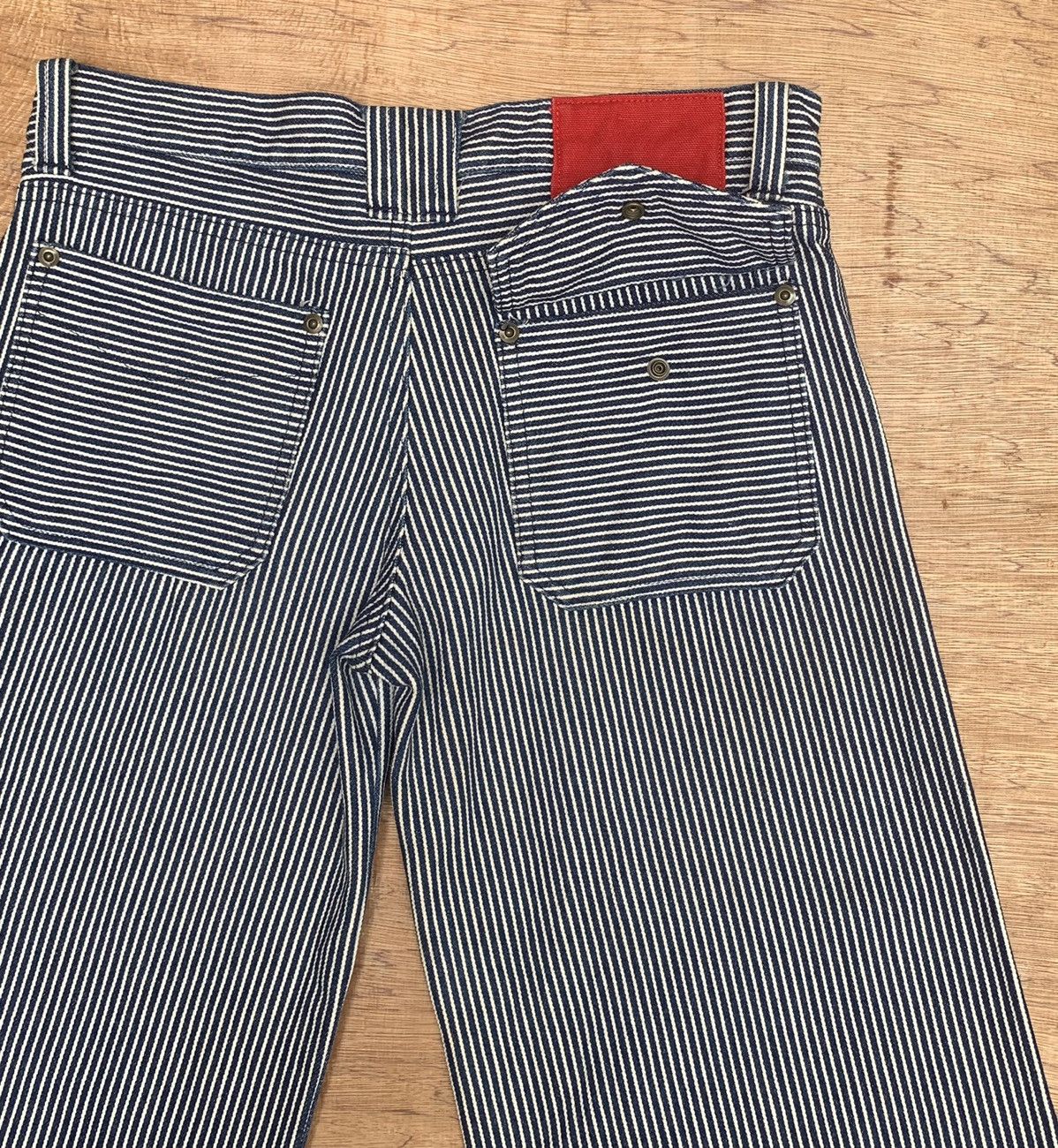 Japanese Brand Rythym Flare Wide Leg Hickory Striped Pants Size US 29 - 15 Thumbnail