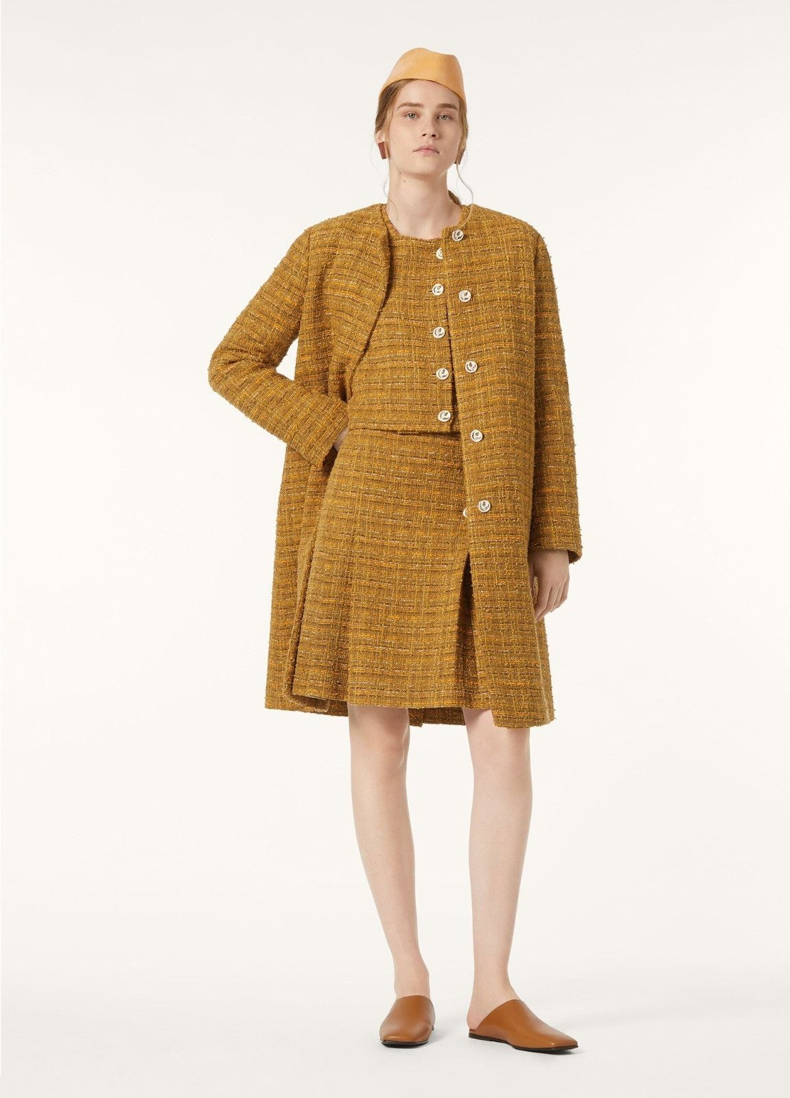 Loro Piana o1srvl11e0526 FAP0291 Aida Midi Skirt in Yellow Size 27" / US 4 / IT 40 - 4 Thumbnail