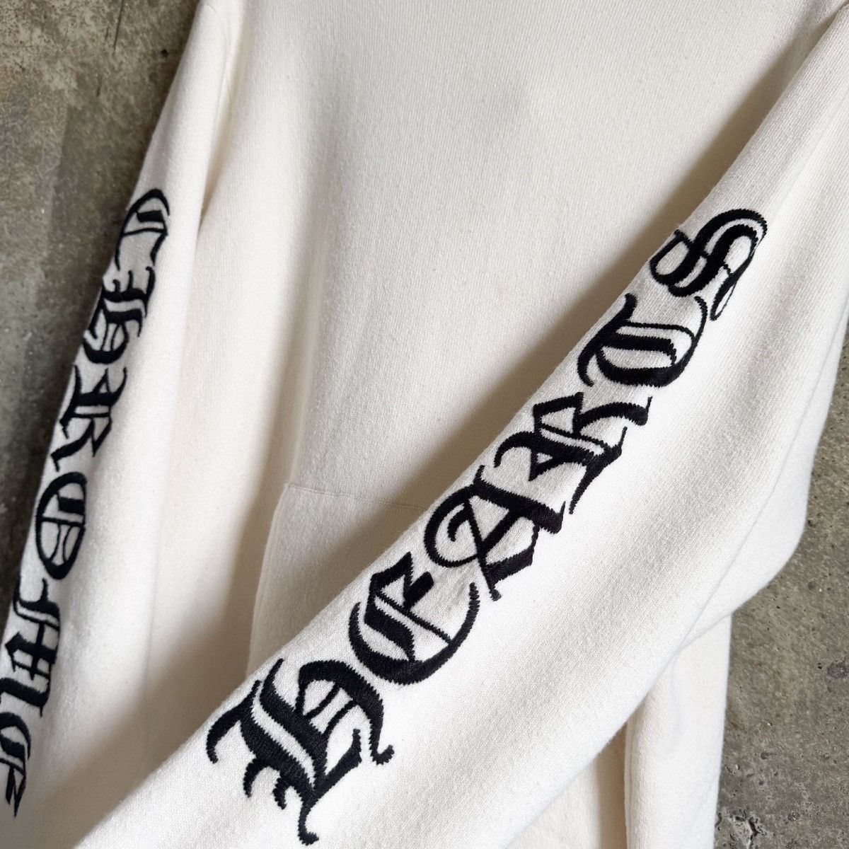 Chrome Hearts Chrome Hearts Cashmere Life Sentence Embroidered Knit Hoodie Size US M / EU 48-50 / 2 - 2 Thumbnail