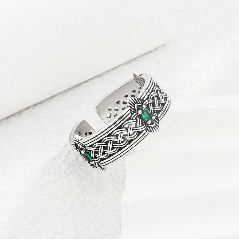 Jewelry × Vintage 925 Sterling Silver Retro Pattern Adjustable Rings Size ONE SIZE - 3 Thumbnail