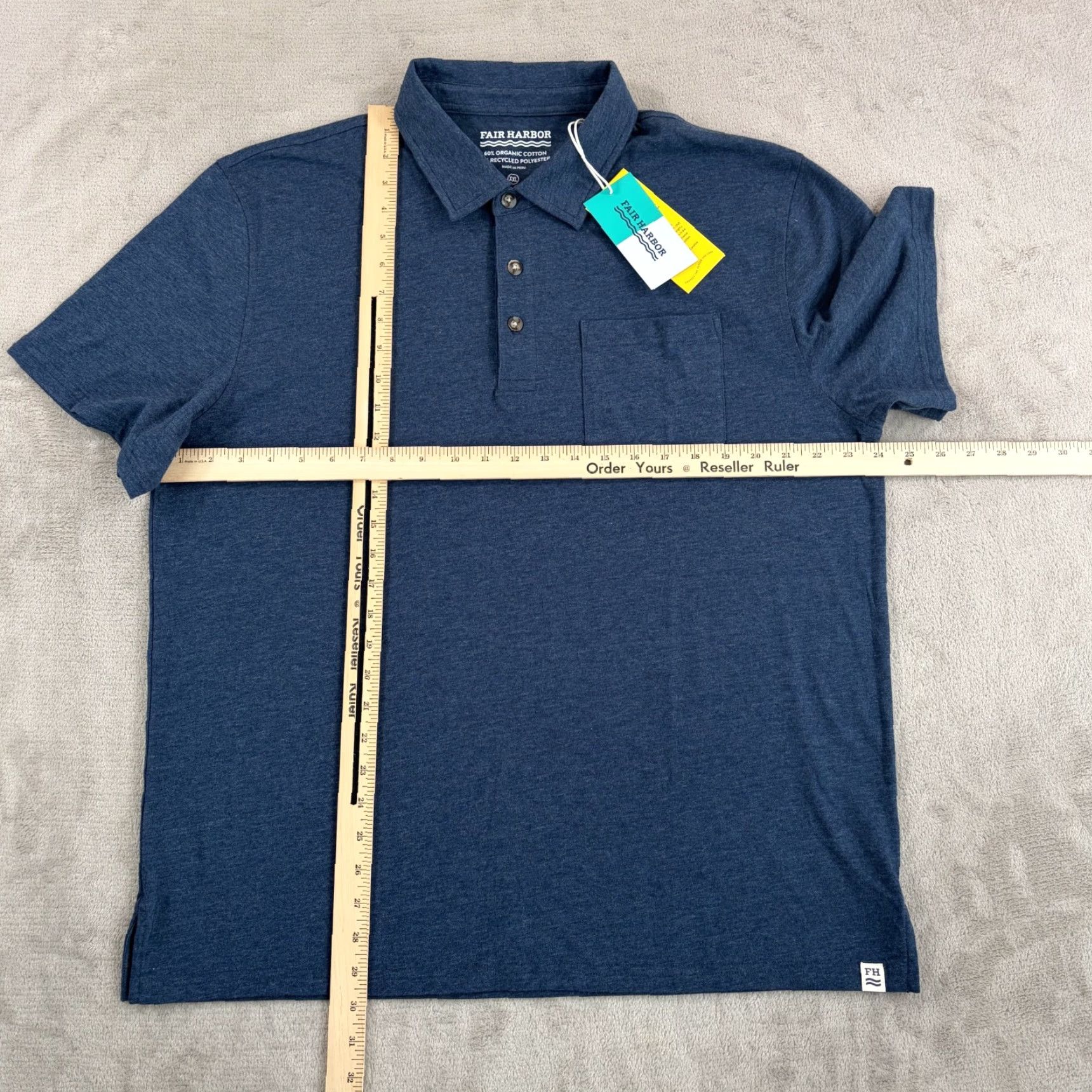 Vintage Fair Harbor Kismet Polo Shirt Blue Dark Denim 2XL Men NWT Golf Shirt Polo Shirt Breathable Short Sleeve Cotton Polyester Clothing Shirt Size US XXL / EU 58 / 5 - 6 Thumbnail