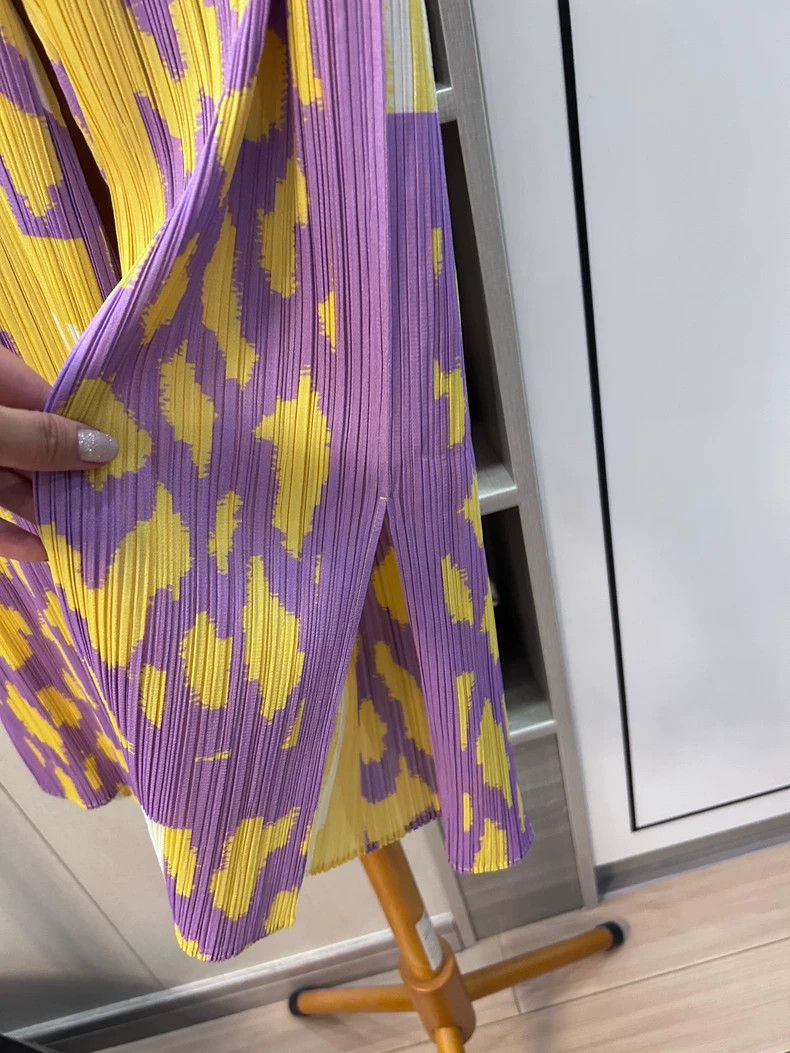 Issey Miyake Issey Miyake size:2 Yellow-purple pleated trousers Size 22" - 5 Thumbnail