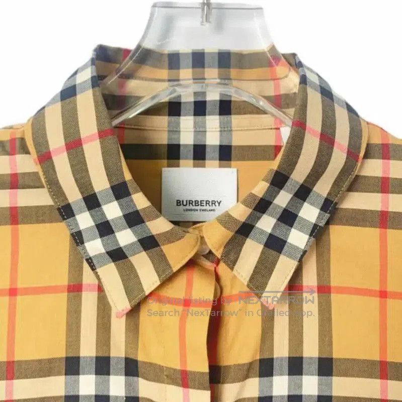 Burberry Burberry Brown Cotton Long Sleeve Cropped Shirt. Size S / US 4 / IT 40 - 3 Thumbnail