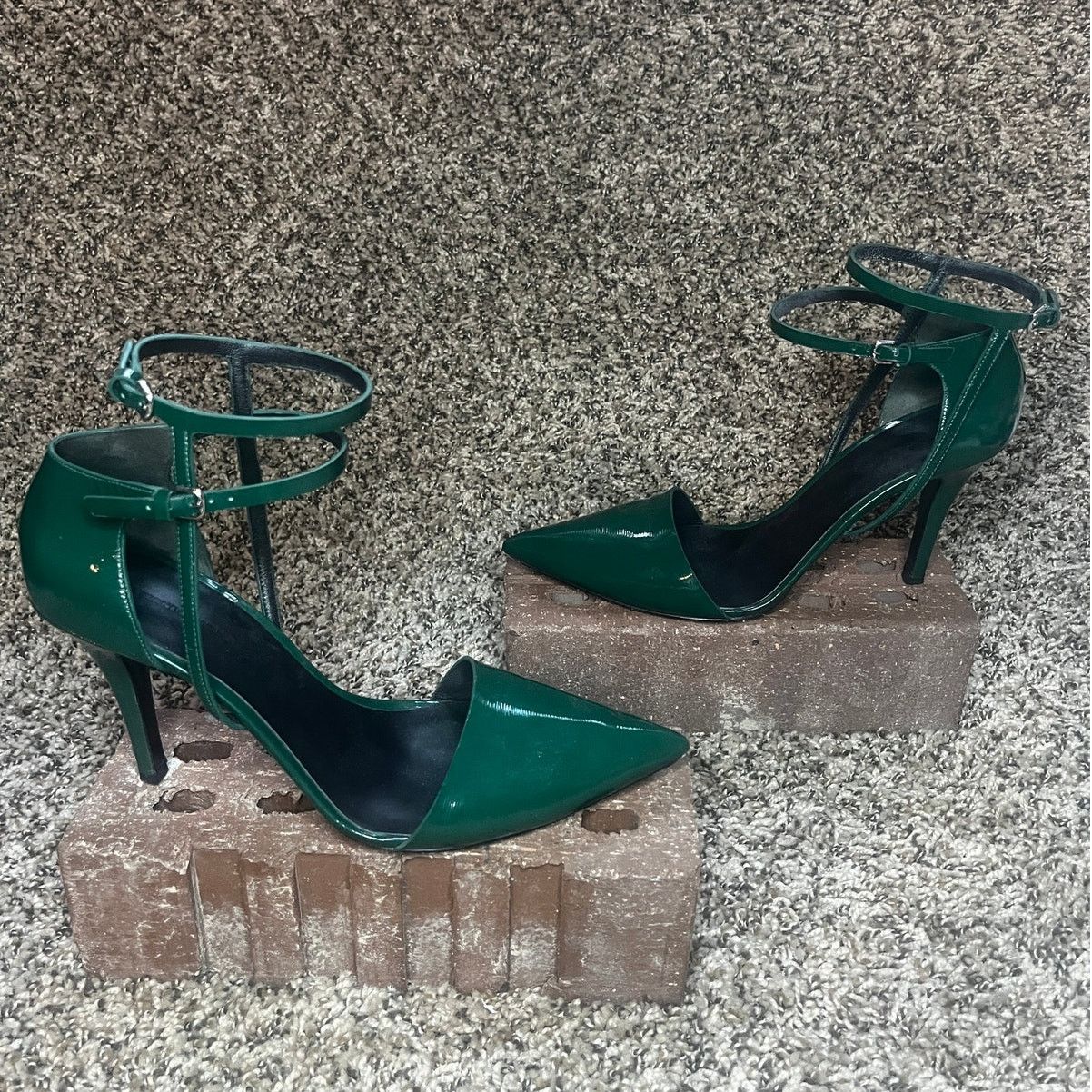 Alexander Wang Alexander Wang Emma Patent Ankle Strap Pump Green 40.5 Size US 9.5 / IT 39.5 - 3 Thumbnail