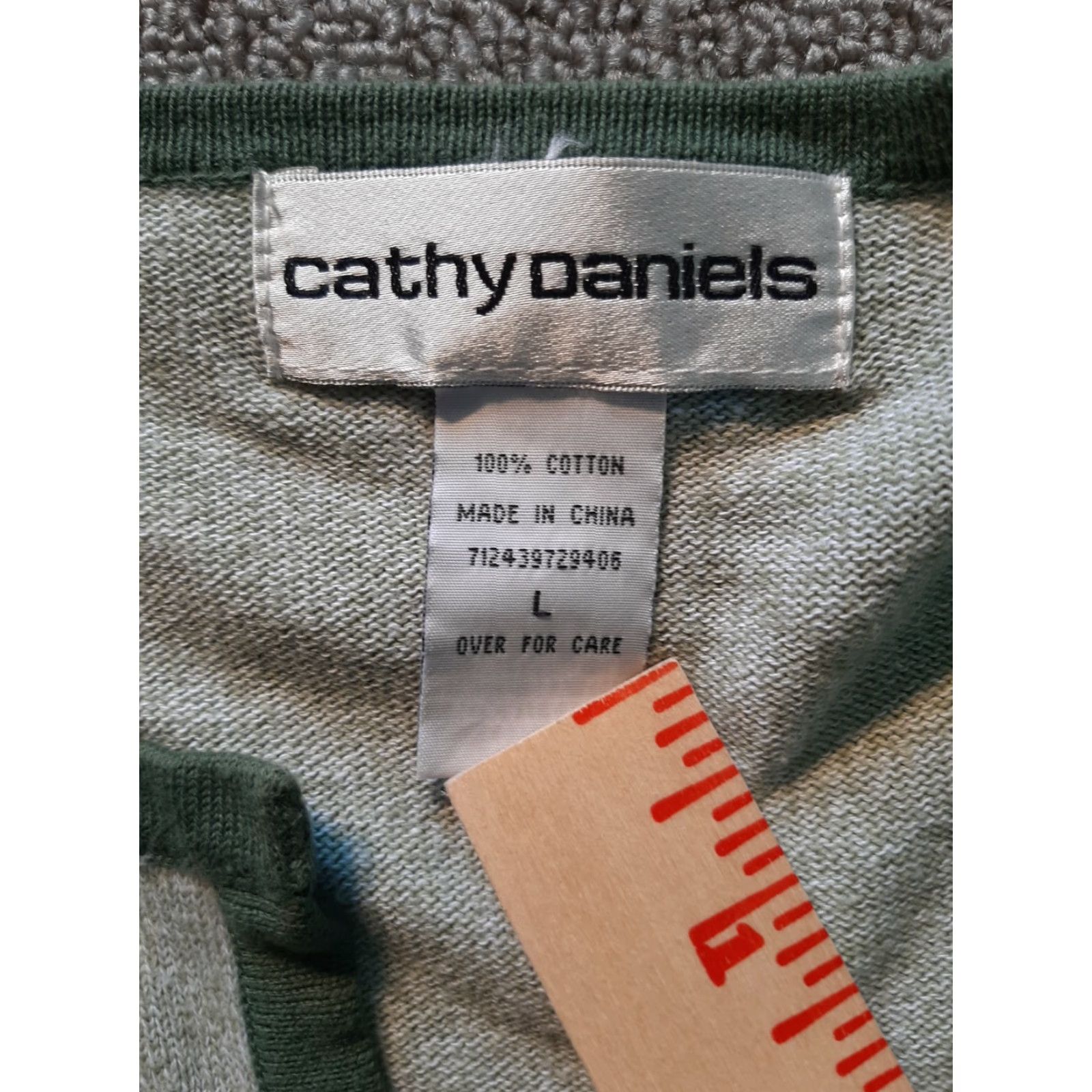 Vintage Cathy Daniels Women's L Floral 3/4 Sleeve Pullover Sweater Green Brown Size L / US 10 / IT 46 - 3 Thumbnail