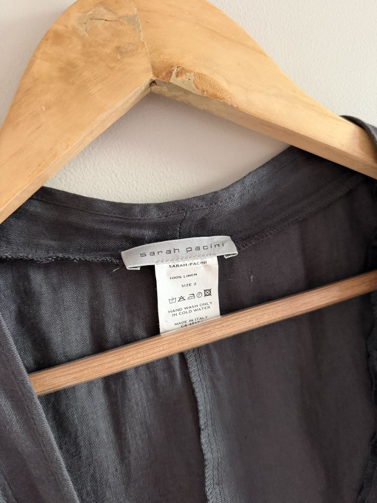 Sarah Pacini Sarah Pacini Linen Asymmetric Sleeveless Vest Made in Italy Size M / US 6-8 / IT 42-44 - 3 Thumbnail