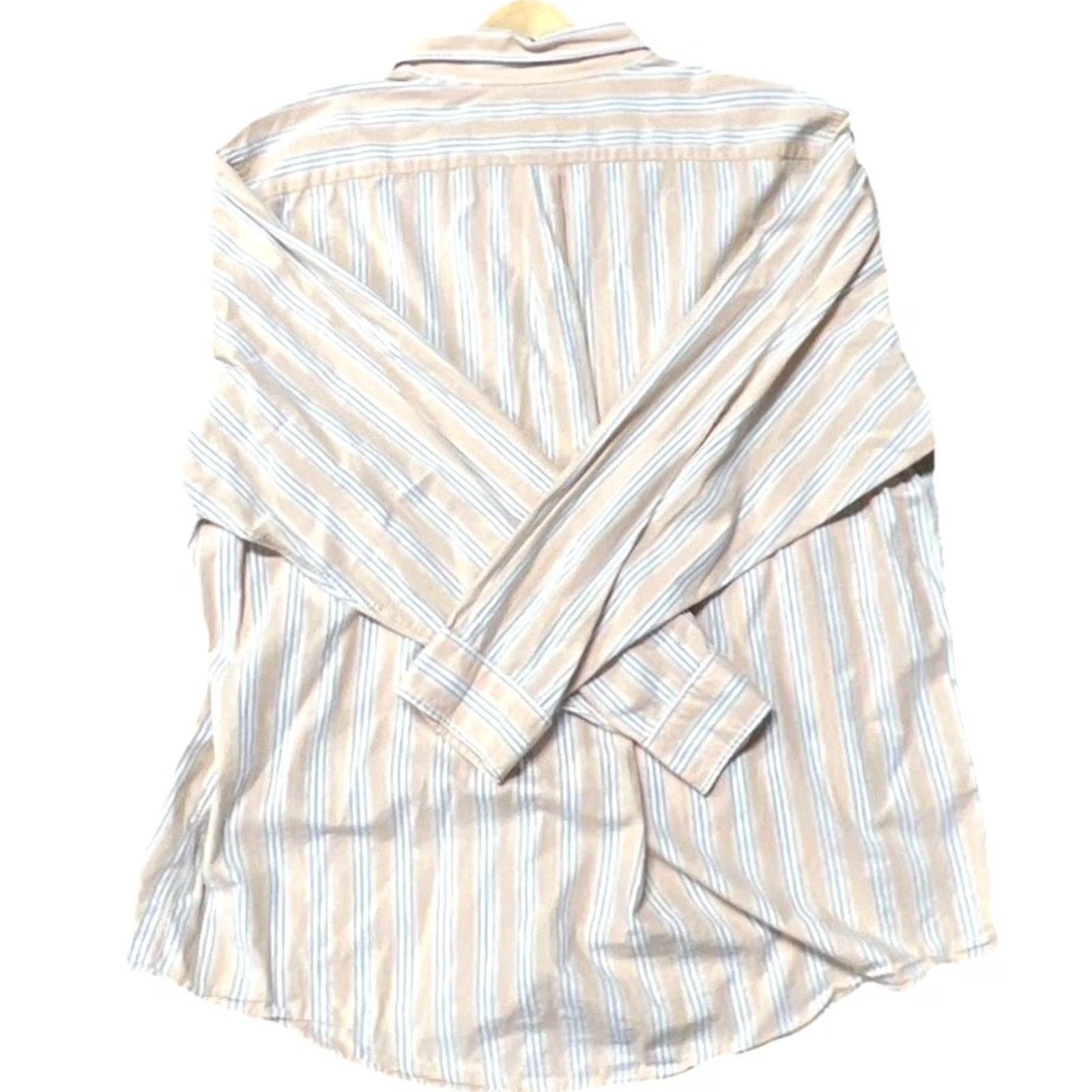 CO VINTAGE Polo Jeans Co Ralph Lauren Button-Down Shirt Men 3X Big Striped Cotton Orange 90s Retro Mens Size US XXL / EU 58 / 5 - 7 Thumbnail