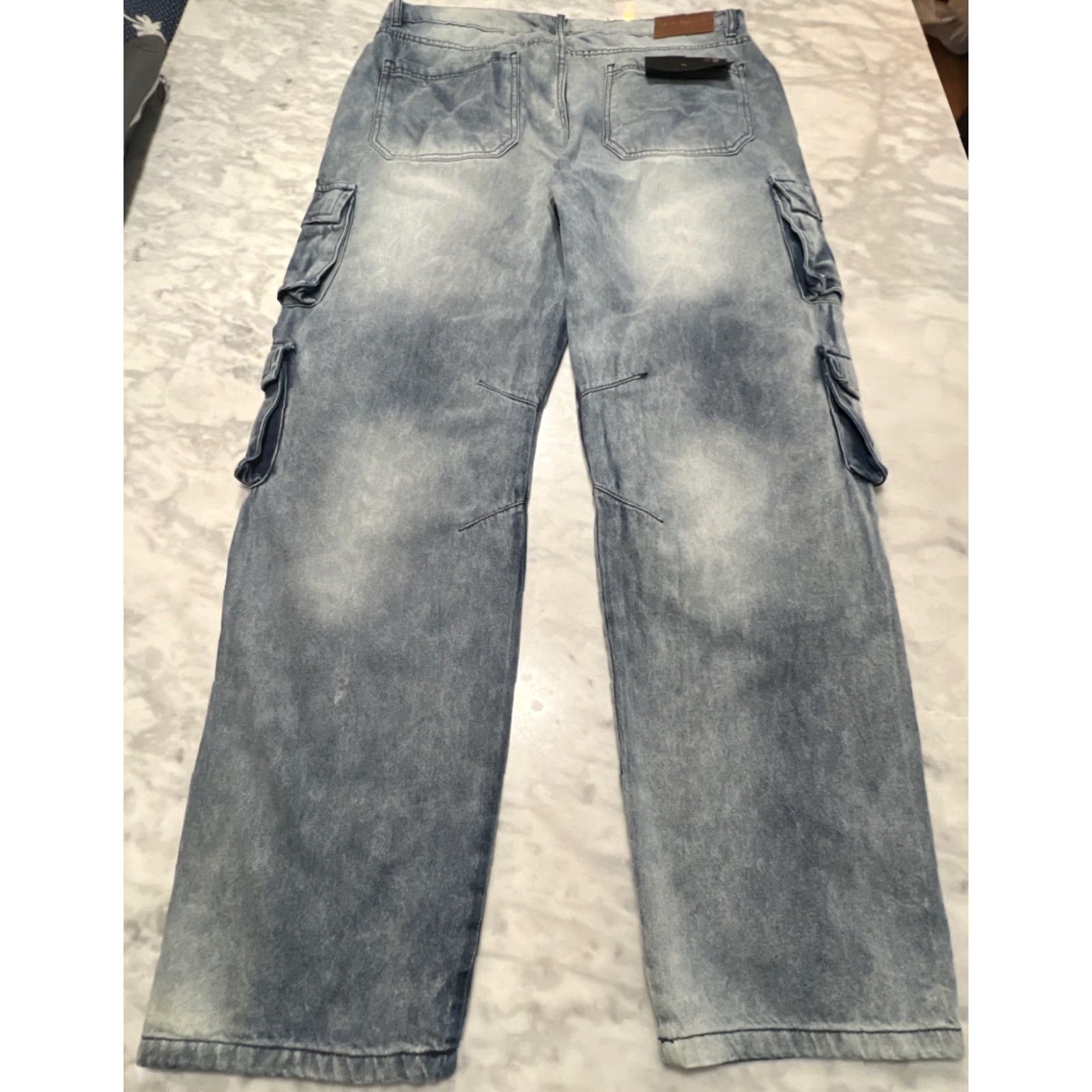 Vintage Pipeline Cargo Jeans Men 38 Relaxed Fit Light Wash Grunge NWT Java? Size US 38 / EU 54 - 4 Thumbnail