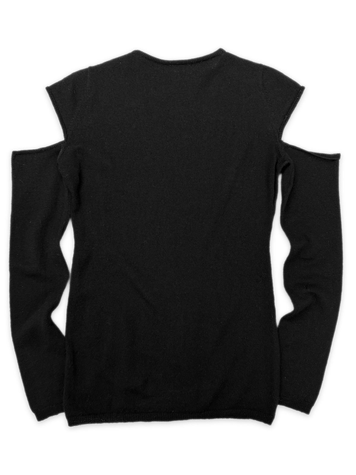 Helmut Lang 90s Helmut Lang ‘Cut Out’ Shoulder Black Knitted Sweater Size US M / EU 48-50 / 2 - 3 Thumbnail