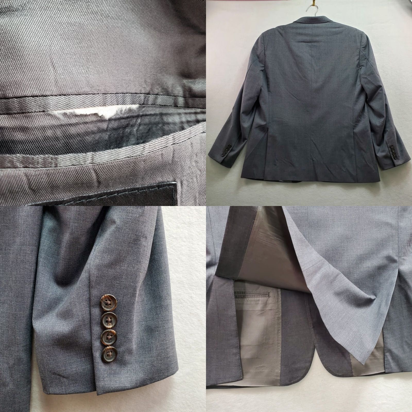 Ralph Lauren Lauren Ralph Lauren Blazer Jacket Men Slim Gray 44R Notch Single Breasted Two-Button 4-Button Style Size 44R - 8 Thumbnail