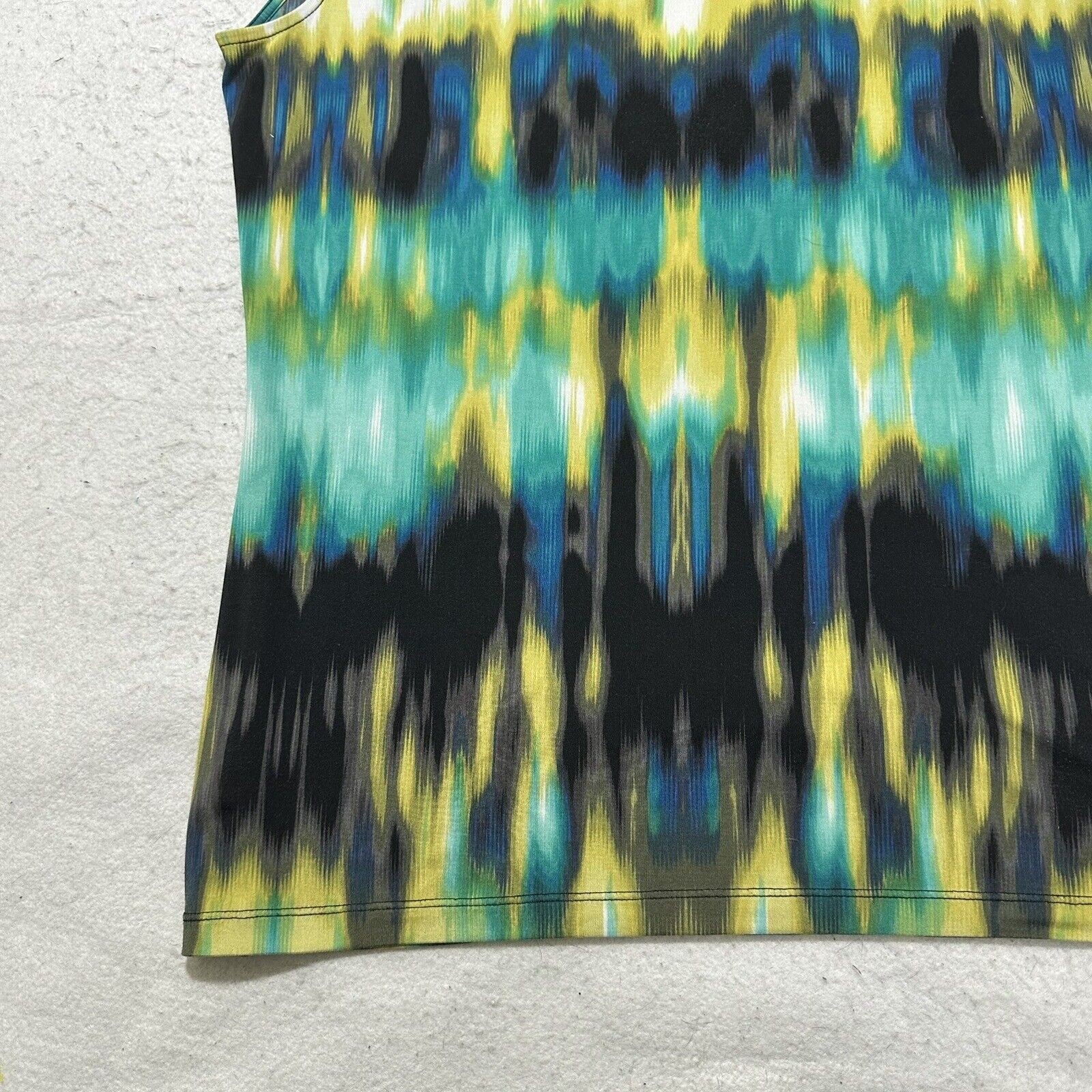 Worthington Worthington Medium Green Tie-Dye Pullover Tank Top Blouse Size M / US 6-8 / IT 42-44 - 14 Thumbnail