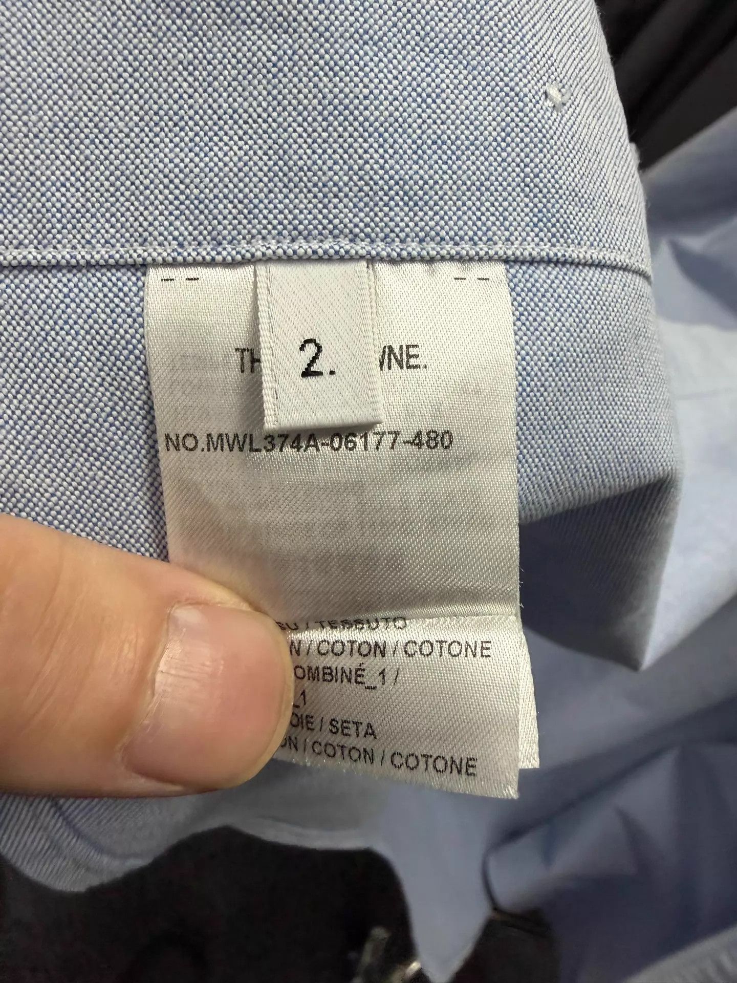 Thom Browne Thom Browne Men's Classic 4-Bar Oxford Shirt Blue Sz 2 Size US M / EU 48-50 / 2 - 5 Thumbnail