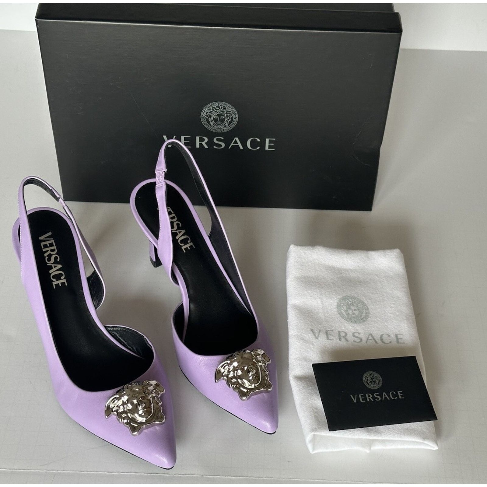Versace Versace Sling Back Leather Pump Shoes Violet 10 US 1009701 Size US 10 / IT 40 - 12 Thumbnail