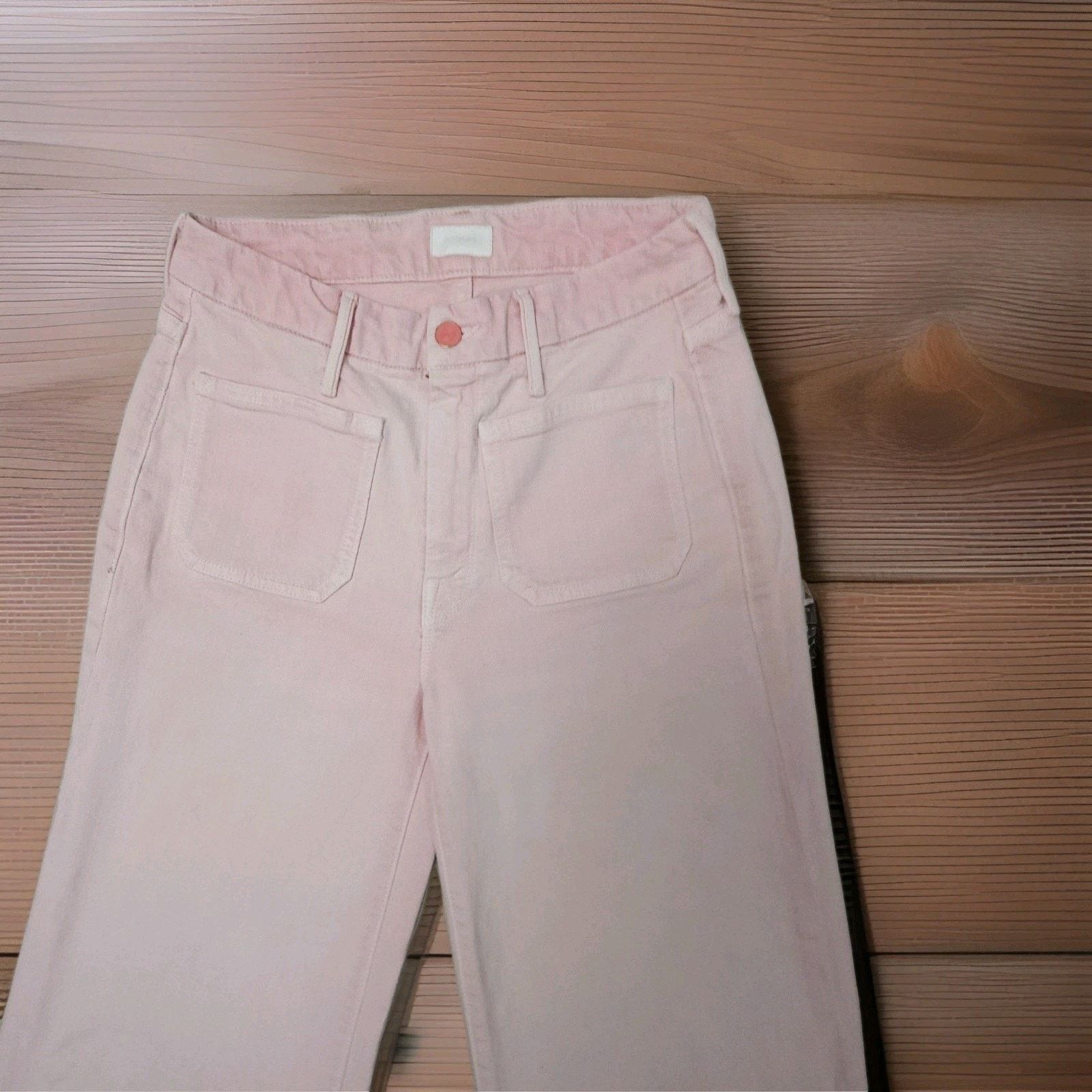 MOTHER Mother Patch Pocket Roller Ankle Fray Wide Leg Geranium 26 Size 26" / US 2 / IT 38 - 5 Thumbnail