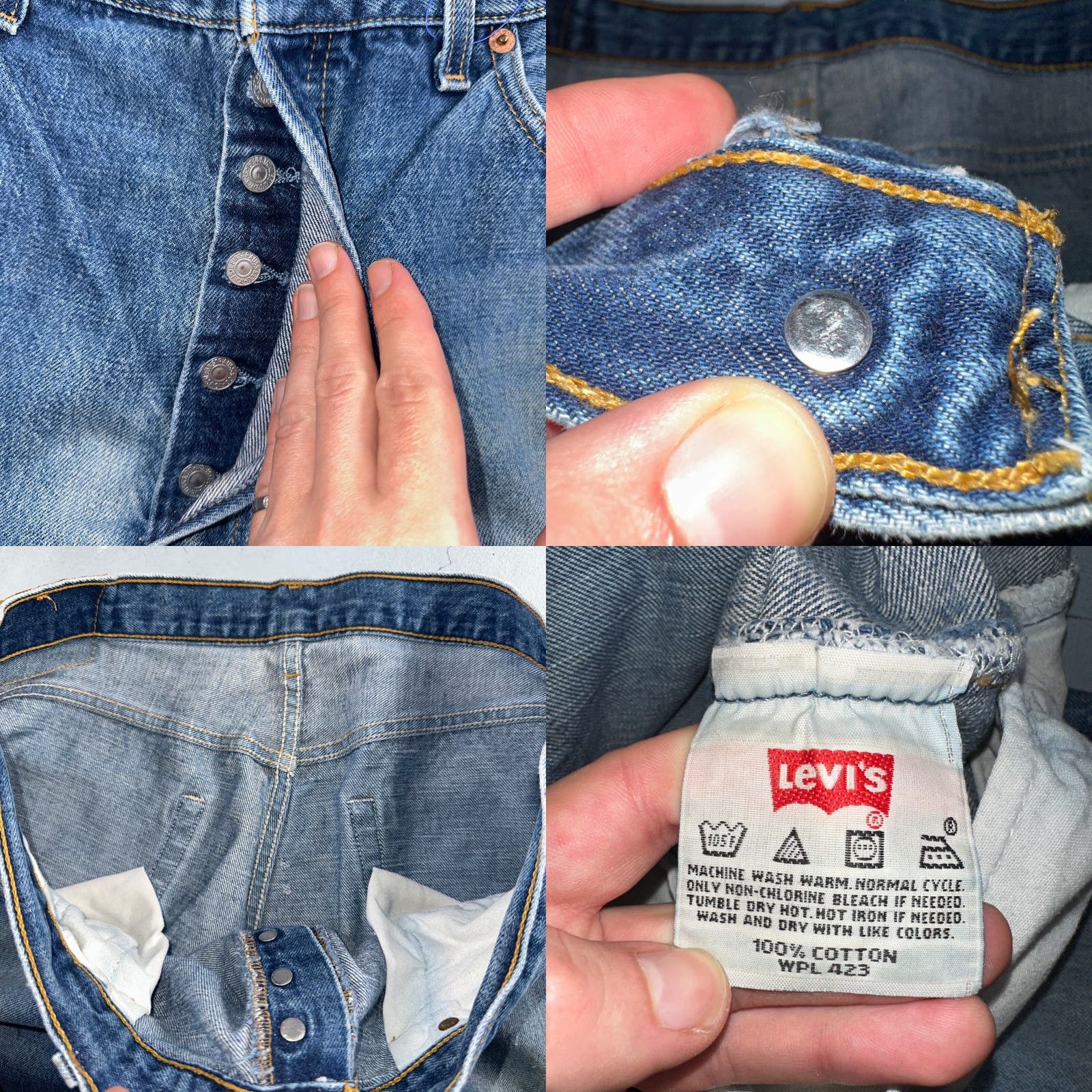 Levi's VINTAGE Levi's 501 Jeans 90s USA Light Blue Denim Straight 38x34 Regular Men Size US 38 / EU 54 - 8 Thumbnail