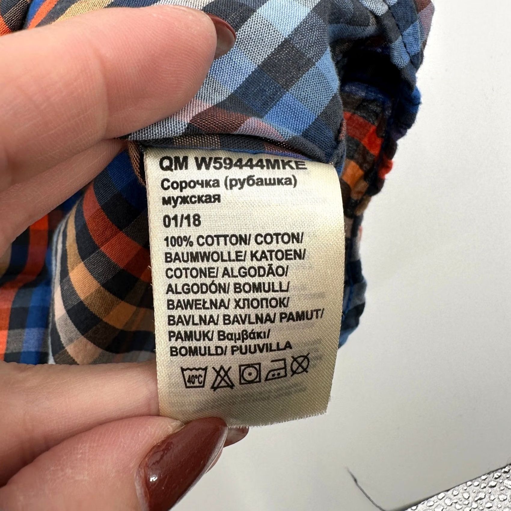Wrangler Wrangler Shirt Plaid Short Sleeve Button-Down Mens XL Slim Fit Blue Orange Black Casual Shirt Accessories: Button, Chest Pocket, W Logo Size US XL / EU 56 / 4 - 5 Thumbnail