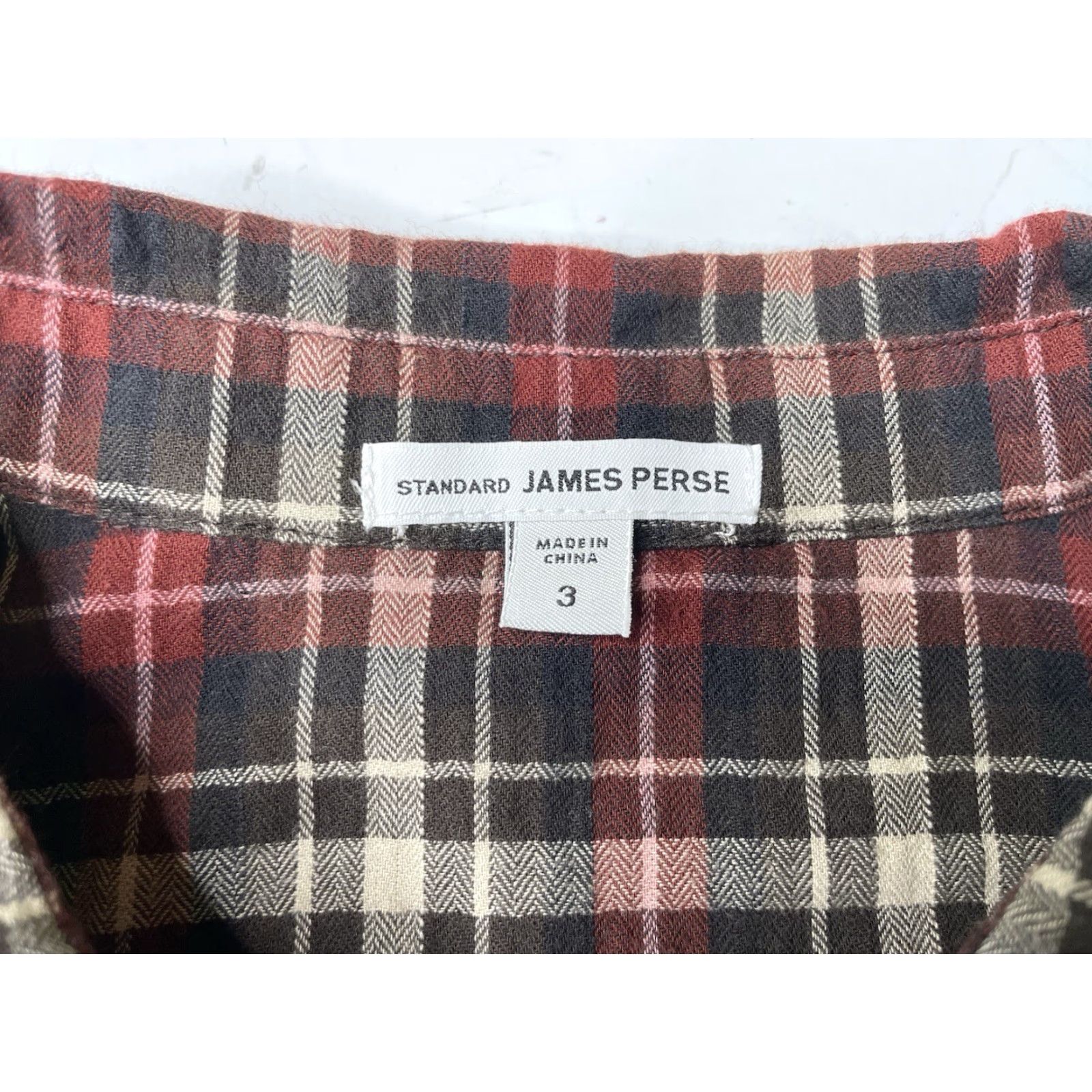 James Perse James Perse Plaid Flannel Shirt Mens Long Sleeve Button-Up 3 Button Front Cotton Spandex Stretch Multicolor Size US S / EU 44-46 / 1 - 3 Thumbnail
