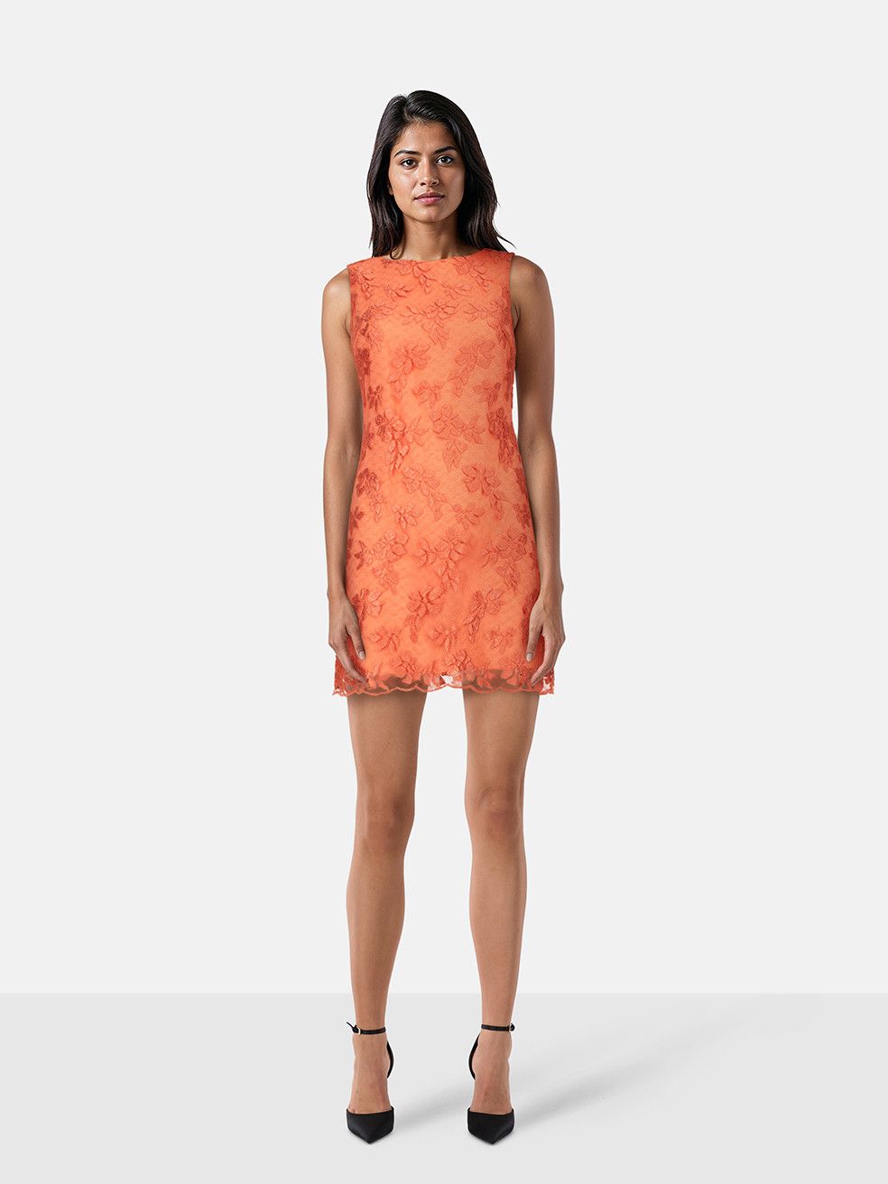 Alice + Olivia Orange Floral Mesh Dress Size XS / US 0-2 / IT 36-38 - 1 Thumbnail