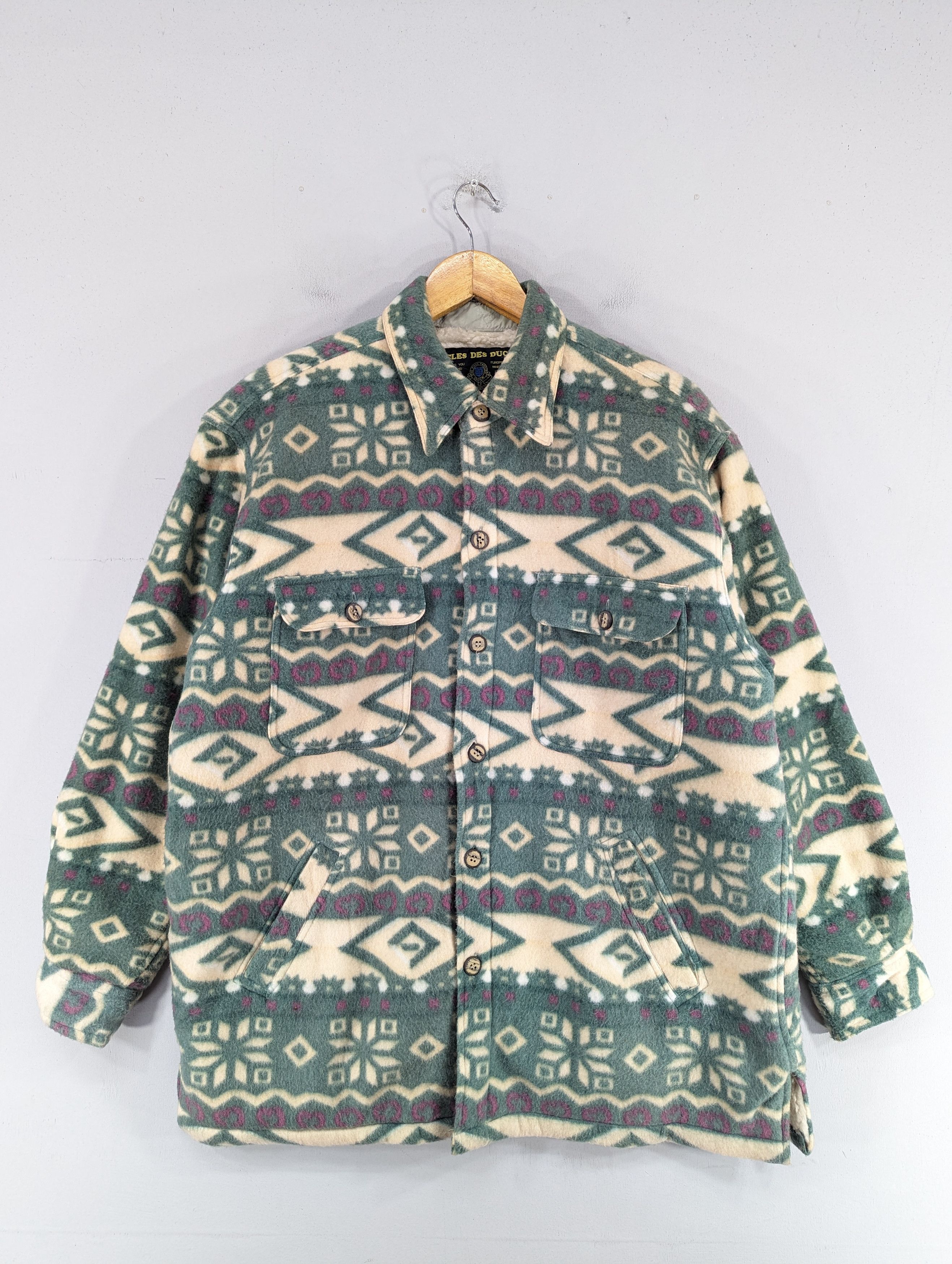 Japanese Brand Cles Des Ducs Boa Fleece Inner Button Ups Jacket Size US M / EU 48-50 / 2 - 1 Thumbnail