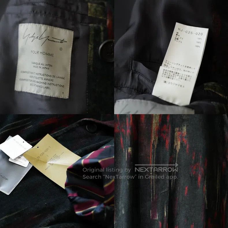 Yohji Yamamoto Yohji Yamamoto 23AW velvet coat with abstract pattern prin Size US S / EU 44-46 / 1 - 9 Thumbnail