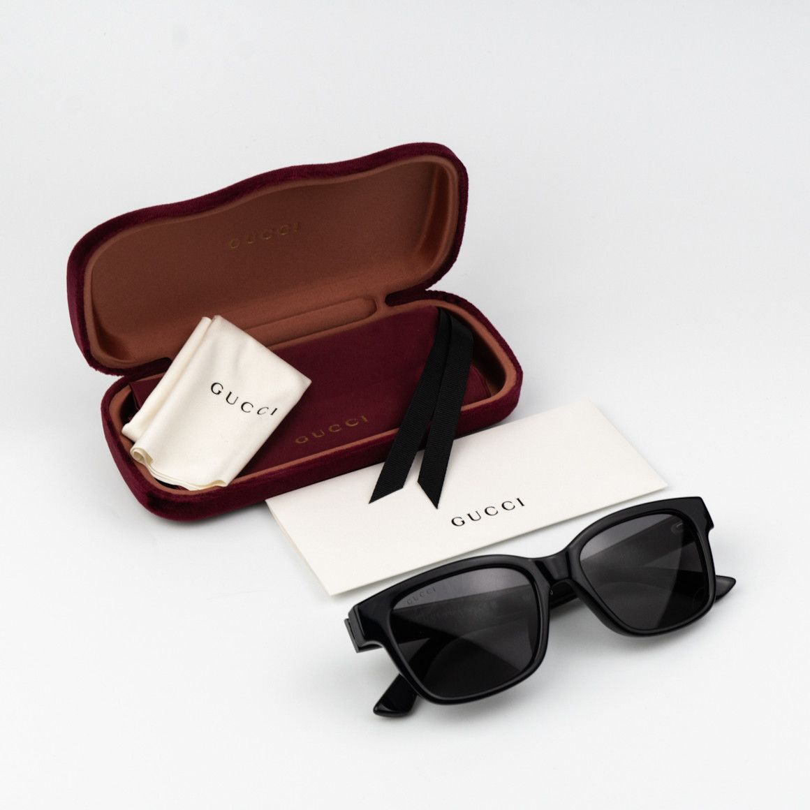 Gucci NEW Gucci GG1716S 001 Black Grey Square Unisex Sunglasses Size ONE SIZE - 9 Thumbnail