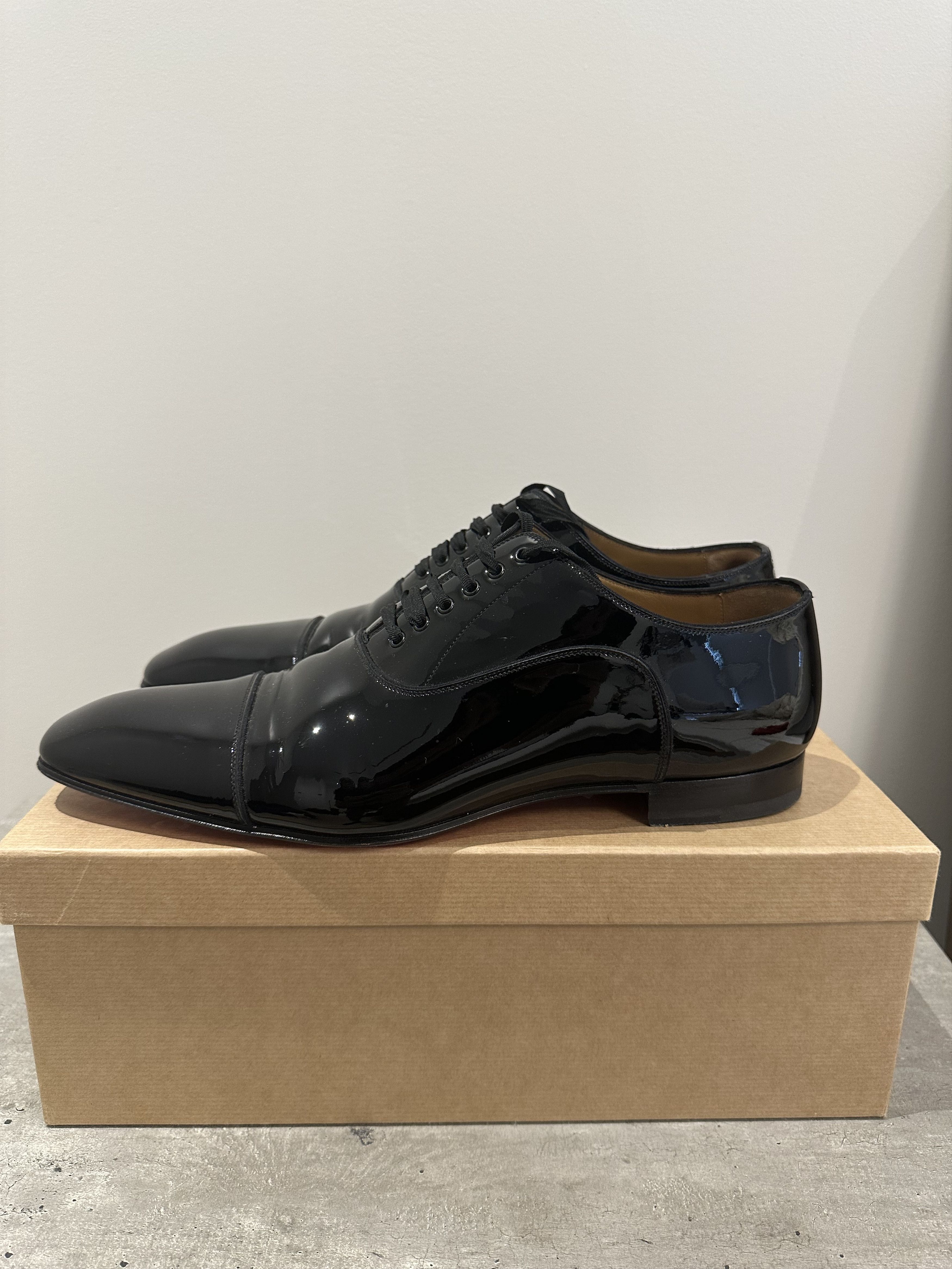 Christian Louboutin Christian Louboutin Greggo Flat Patent Leather Black Size US 13 / EU 46 - 3 Thumbnail