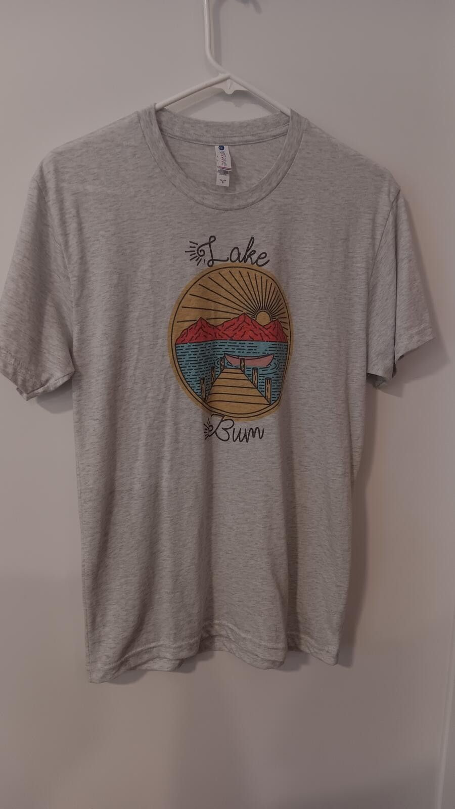 Next Level Apparel Gray Lake Bum Graphic T-Shirt Size Small Size US S / EU 44-46 / 1 - 1 Thumbnail