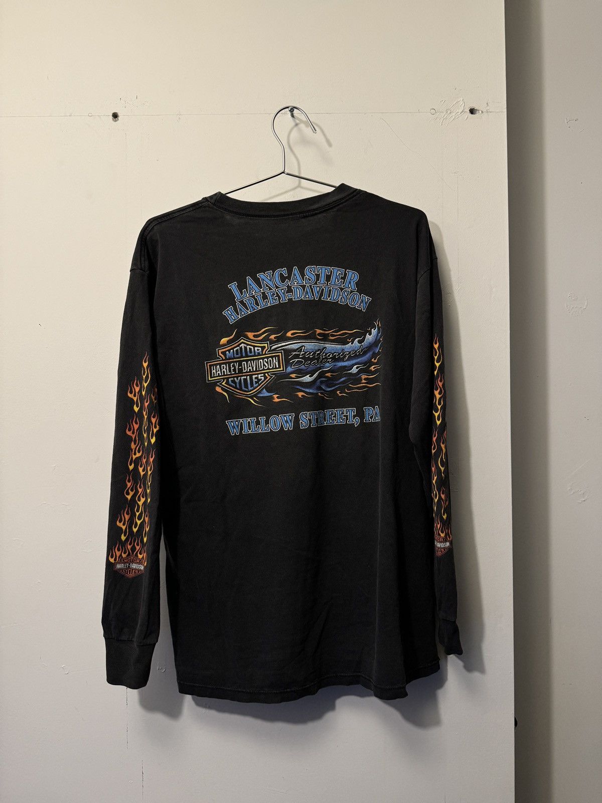 Harley Davidson Harley Thrashed Faded Distressed Flame Longsleeve ERD Grunge Size US L / EU 52-54 / 3 - 2 Thumbnail