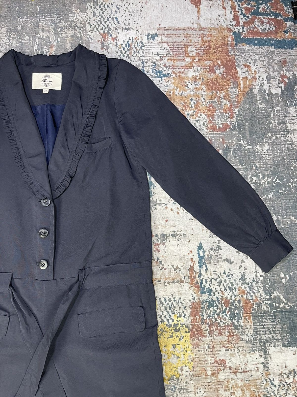 Japanese Brand Kaon Cropped Pleated Shawl Bettie Jumpsuit Size 25" / US 0 / IT 36 - 3 Thumbnail