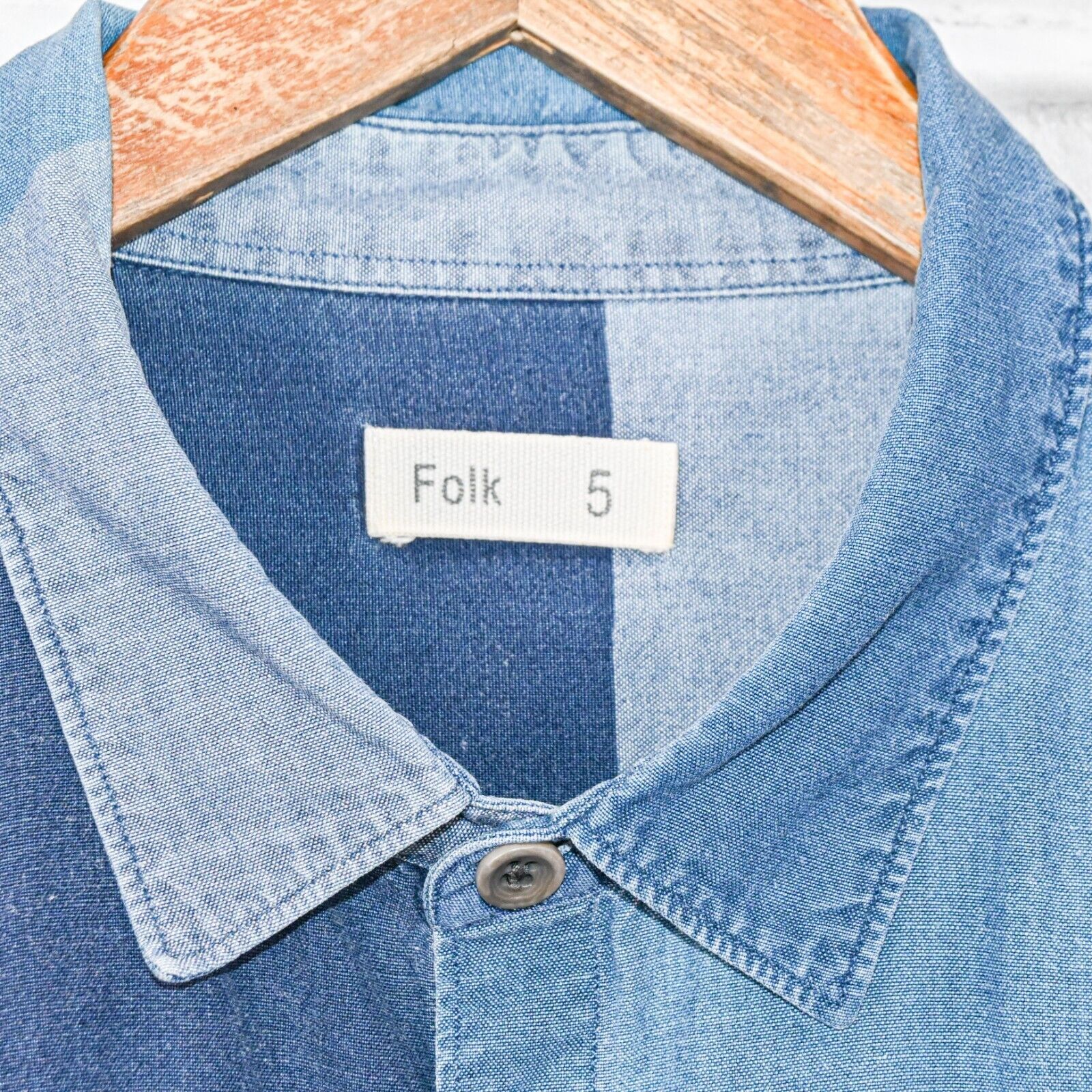 Folk FOLK Clothing Patchwork Indigo Denim Button Down Shirt Size US XXL / EU 58 / 5 - 2 Thumbnail