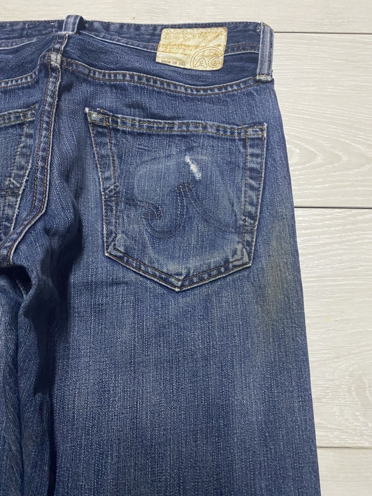 AG Adriano Goldschmied Vintage Adriano Ag Grunge Distresse Straight Jeans Size US 30 / EU 46 - 10 Thumbnail