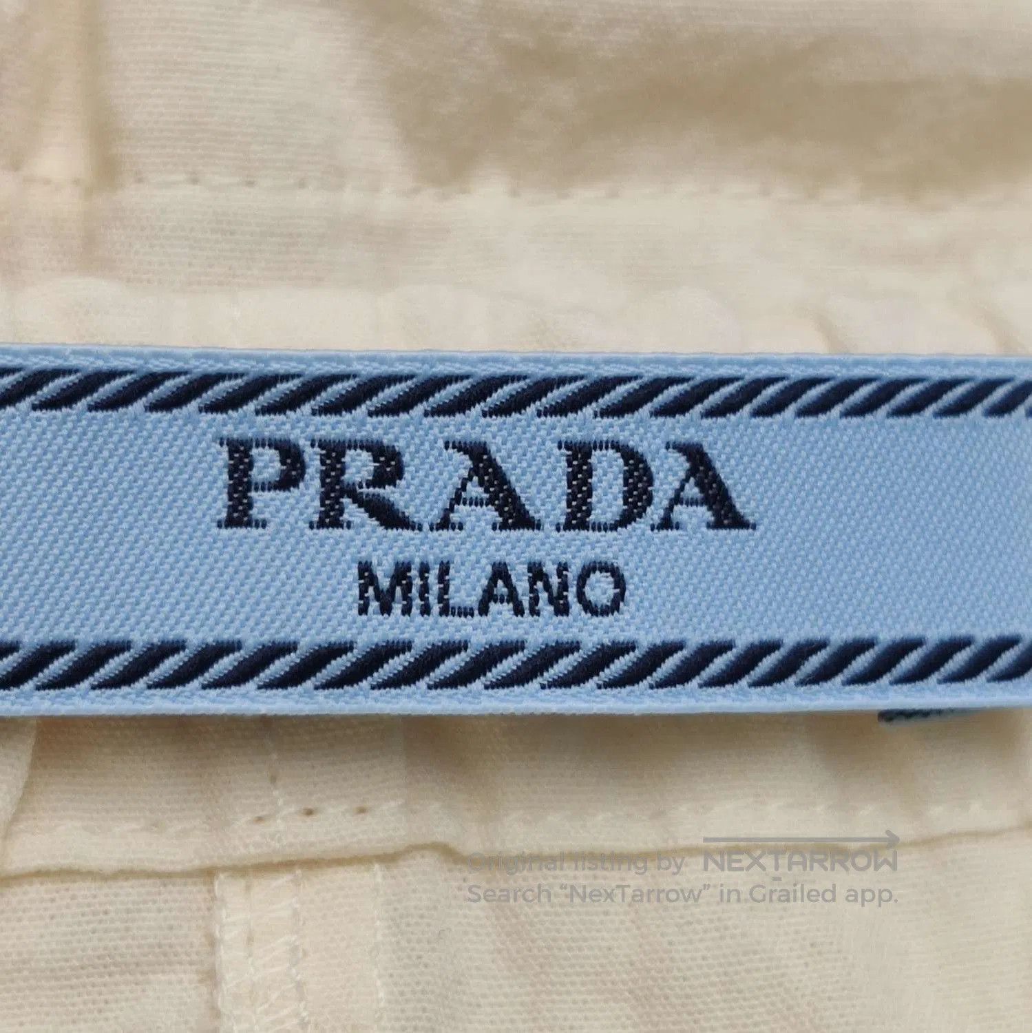 Prada Prada Mermaid Print Cotton Triangle Logo Shorts . Size 41" - 6 Thumbnail