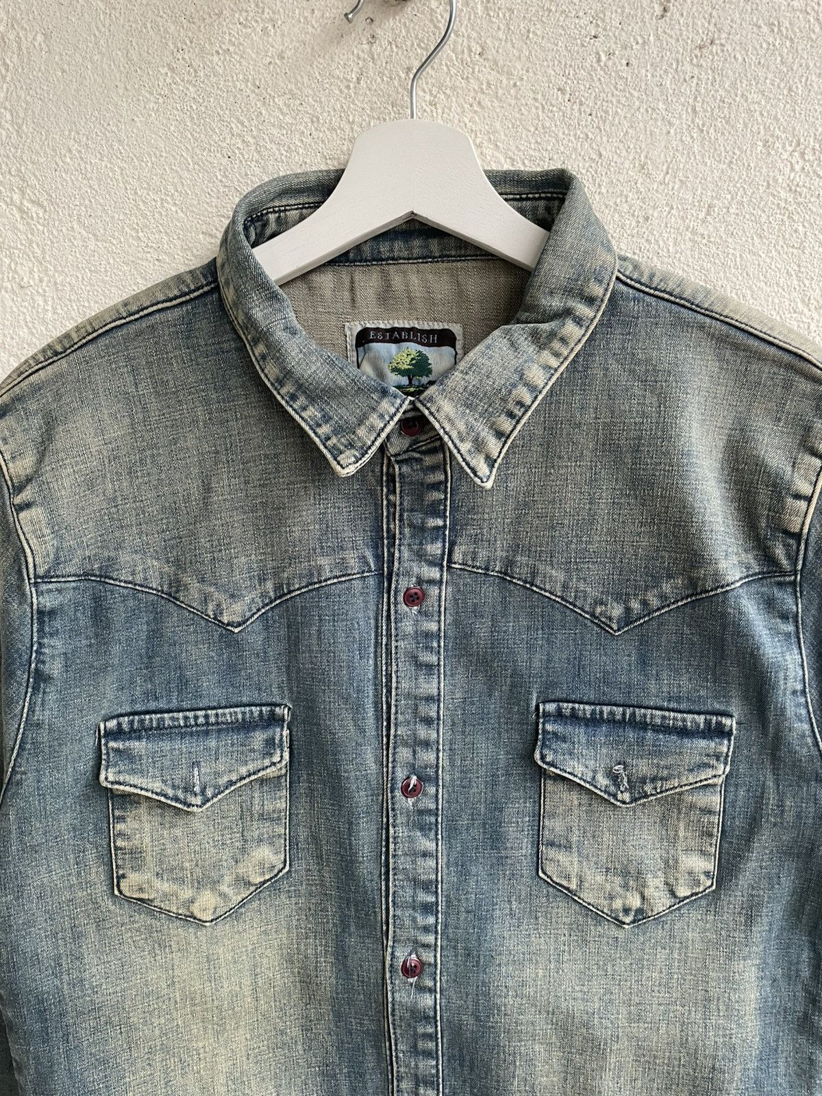 If Six Was Nine 2000s Intheattic Wash Denim Shirt Ifsix LGB Fuga Y2K Hysteri Size US S / EU 44-46 / 1 - 2 Thumbnail