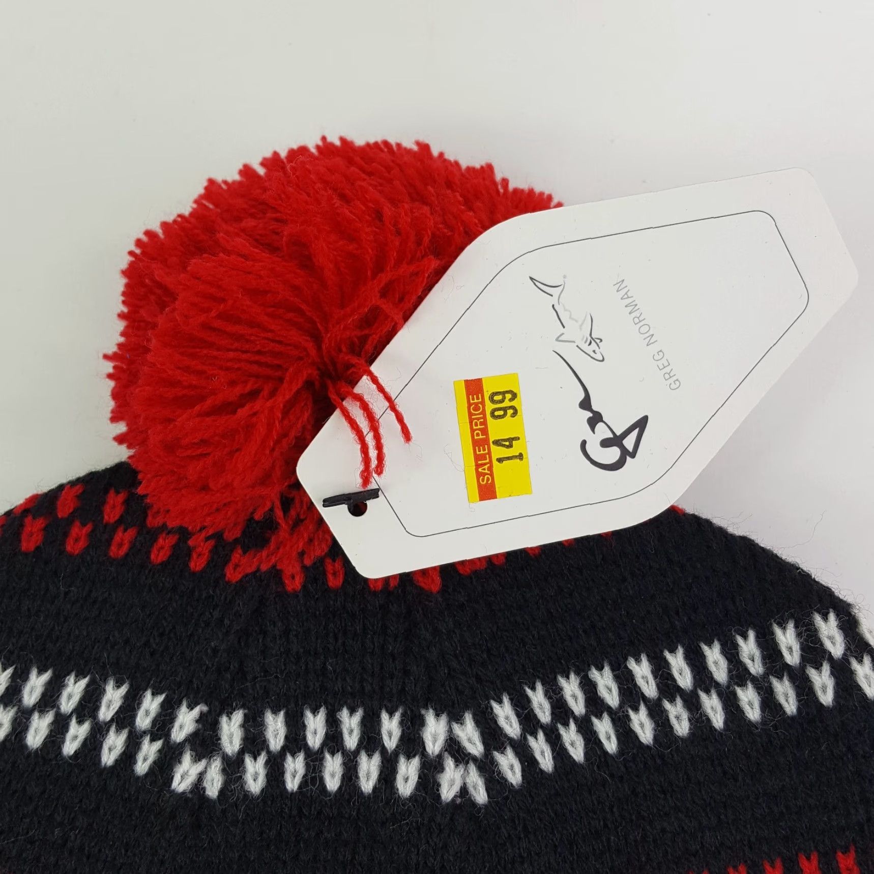Logo 7 Vintage Greg Norman Golf Shark Logo Knit Beanie One Size OSFA Striped Toboggan Hat Cap Black Size ONE SIZE - 7 Thumbnail