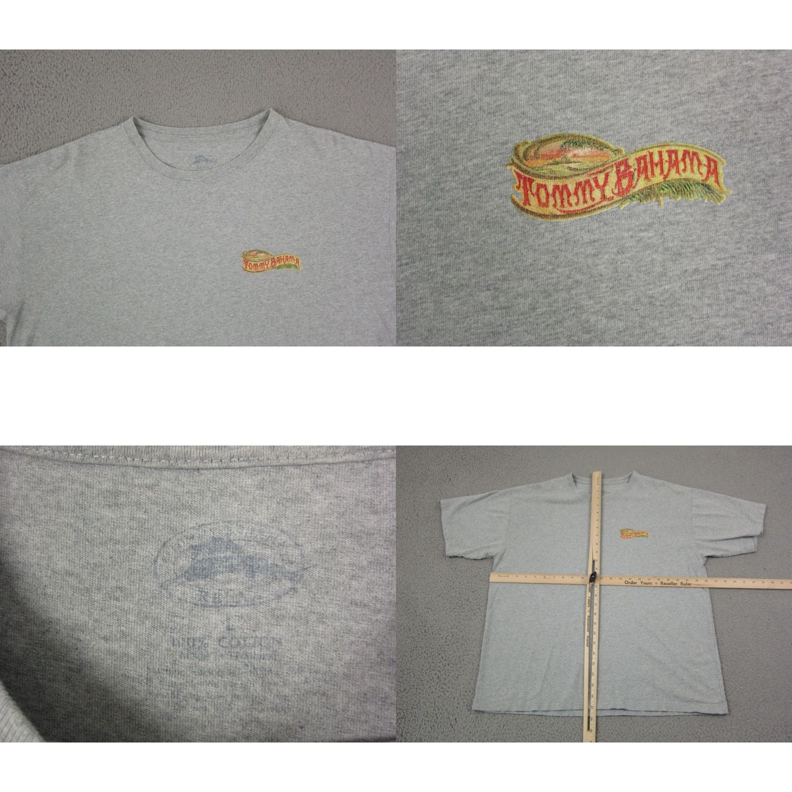 Tommy Bahama Tommy Bahama Shirt Mens L Gray Cotton 90s Hawaiian logo Crew Neck Short Sleeve Vintage No Size US L / EU 52-54 / 3 - 8 Thumbnail