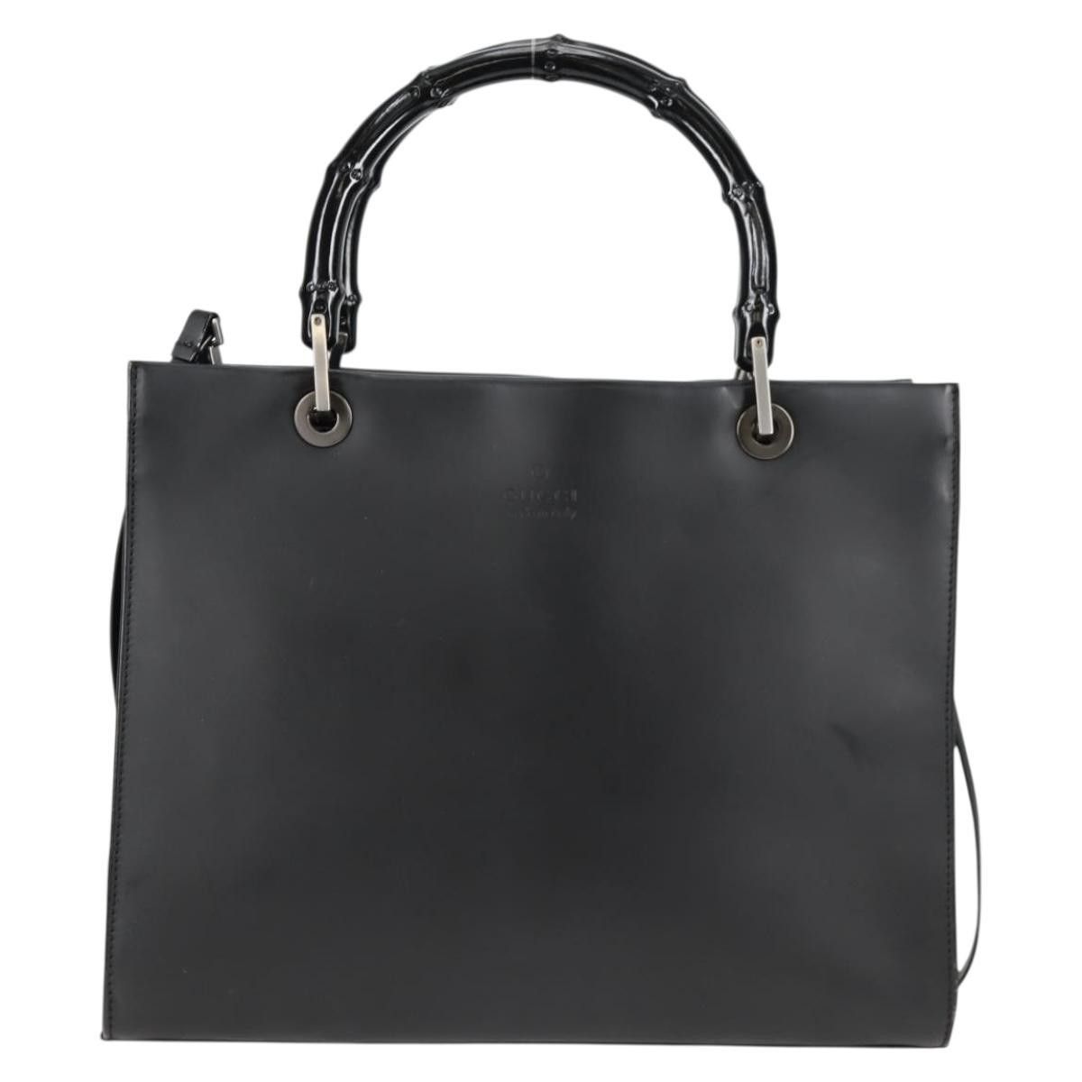 Gucci Gucci Bamboo Top Handle Convertible Tote Leather Size ONE SIZE - 1 Thumbnail