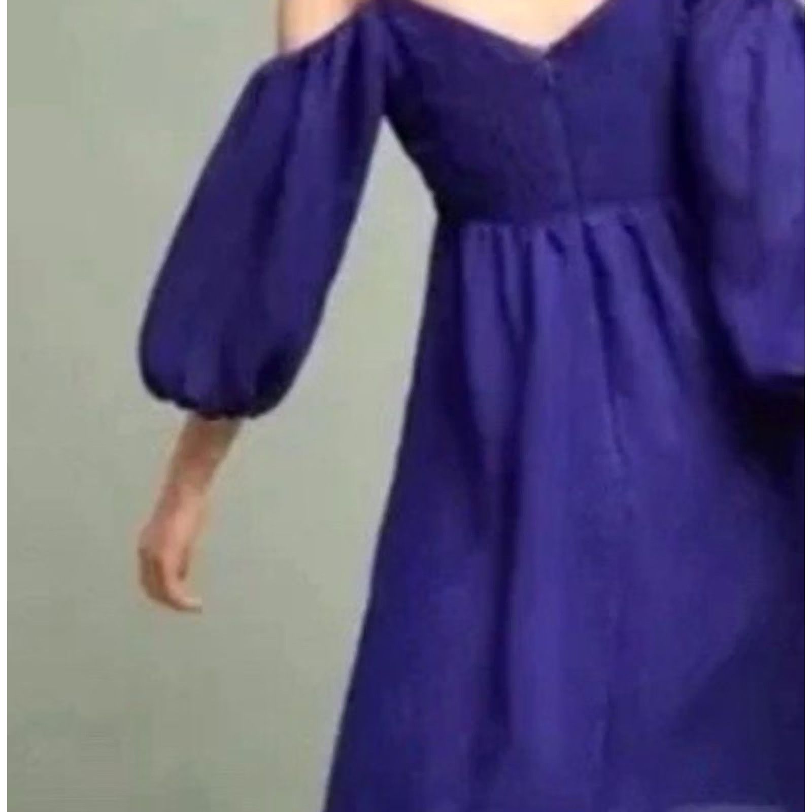 Anthropologie Moulinette Soeurs Carina Dress Off the Shoulder Blue Purple Anthropologie Dress Size S Womens Size S / US 4 / IT 40 - 4 Thumbnail