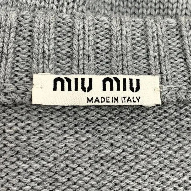 Miu Miu Miu Miu Gray Cardigan with Diamond Pattern . Size M / US 6-8 / IT 42-44 - 5 Thumbnail