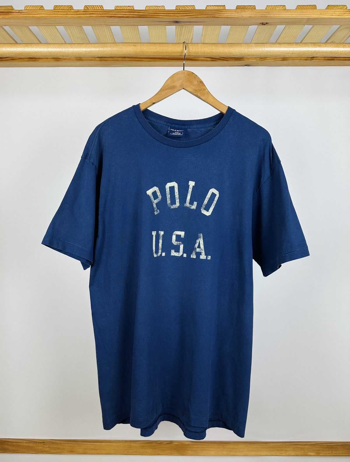Polo Ralph Lauren × Ralph Lauren Sport Vintage Polo Sport Ralph Lauren USA Big Logo T-Shirt Size US L / EU 52-54 / 3 - 1 Thumbnail