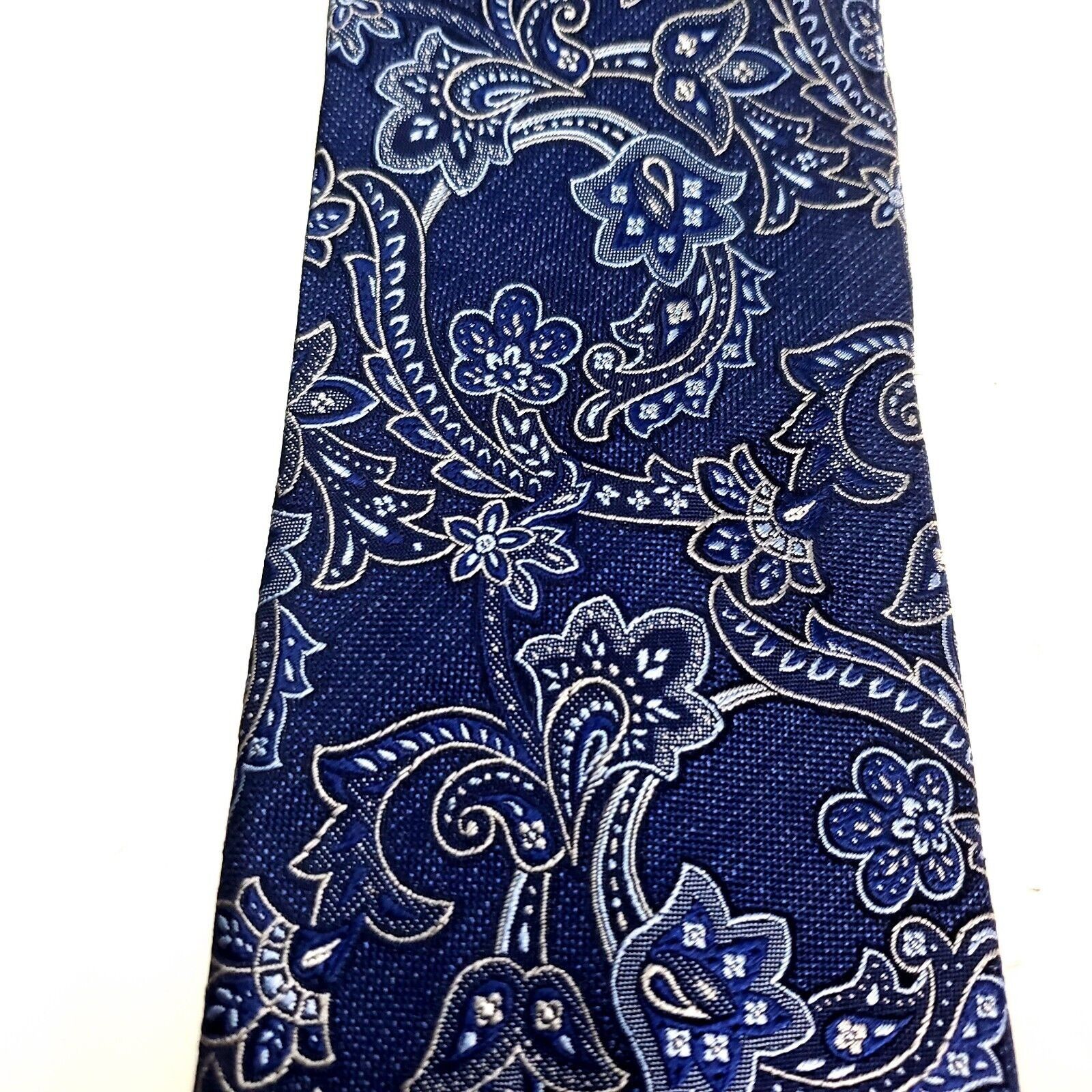 Tasso Elba Tasso Elba Silk Tie Blue Woven Paisley Size ONE SIZE - 2 Thumbnail