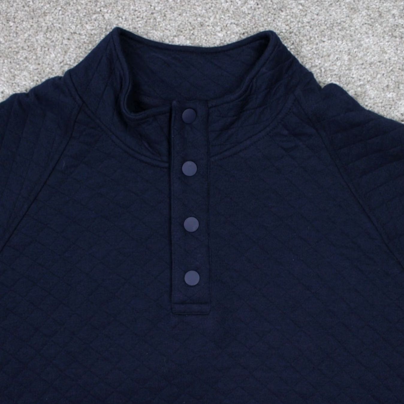 Eddie Bauer Eddie Bauer Sweatshirt Mens XL Blue Quilted Mock Neck Henley L/S Sweater Size US XL / EU 56 / 4 - 6 Thumbnail