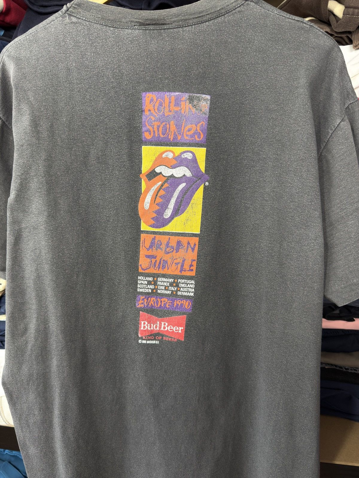Band Tees × The Rolling Stones × Vintage VTG The Rolling Stone 1990 Urban Jungle Europe Tour T-Shirt Size US L / EU 52-54 / 3 - 6 Thumbnail