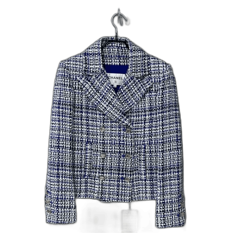 Chanel Blue and White Double-Breasted Chanel Jacket Size US XS / EU 42 / 0 - 1 Thumbnail