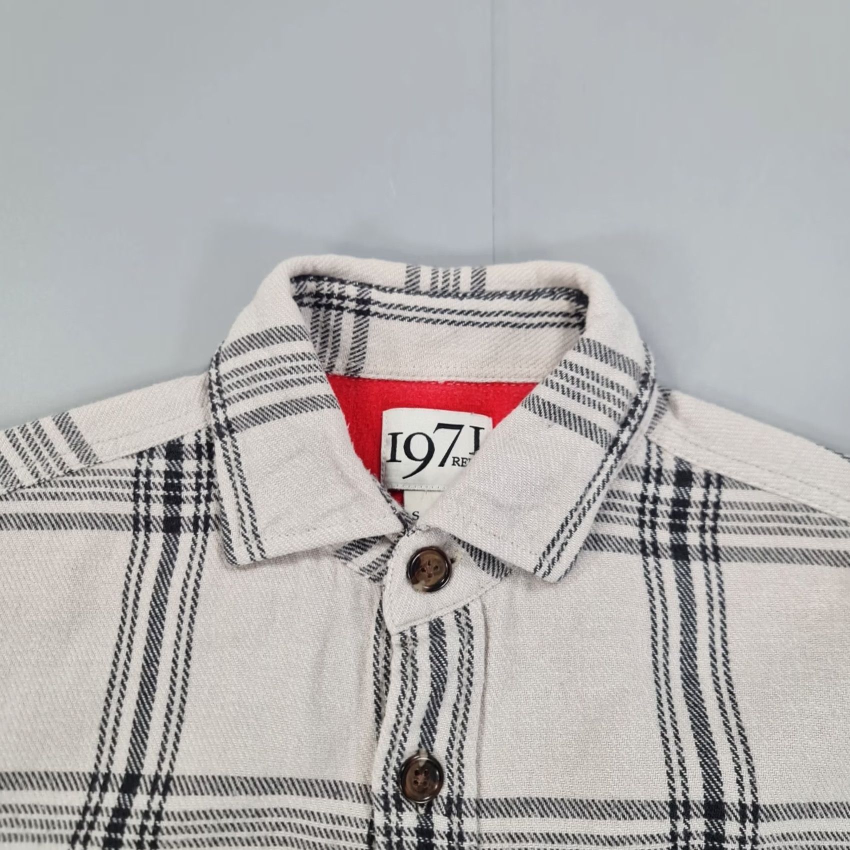 Reiss REISS 1971 Mens Shirt Grey Small Flannel Check Norton Western Button Up Size US S / EU 44-46 / 1 - 3 Thumbnail